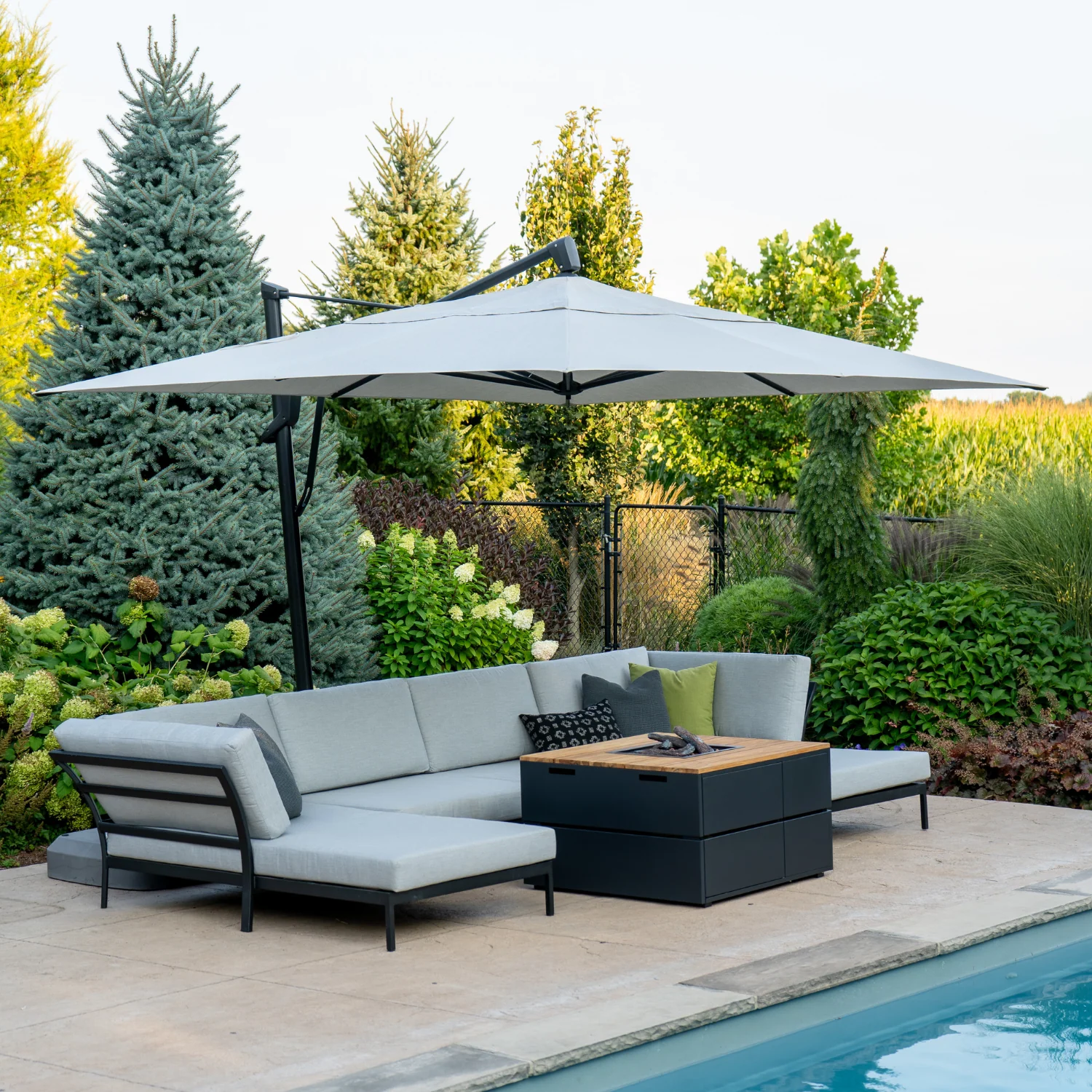 10' x 13' Rectangular AKZ PLUS Cantilever Umbrella - Image 3