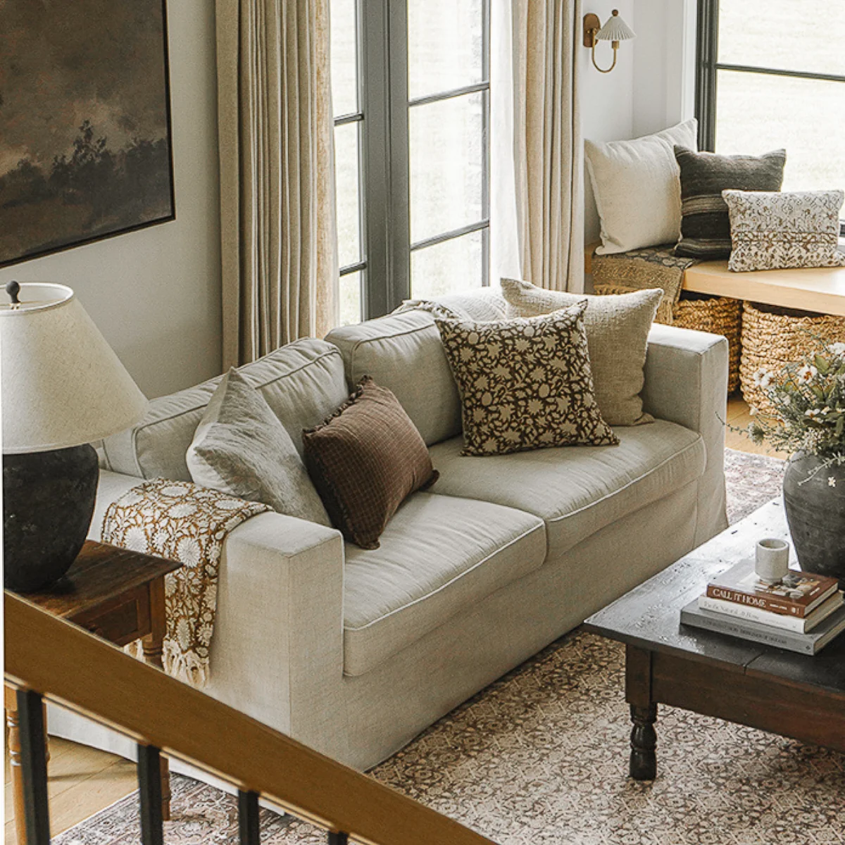 Denver 86" Slipcover Sofa - Linen Natural - Image 7