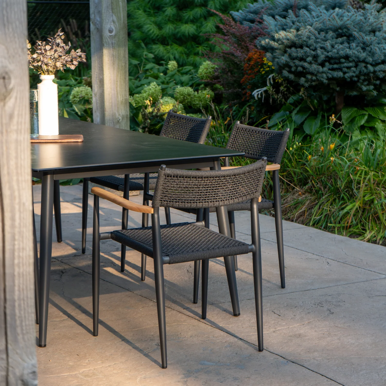 Adelaide Charcoal Woven Arm Chair - Image 3