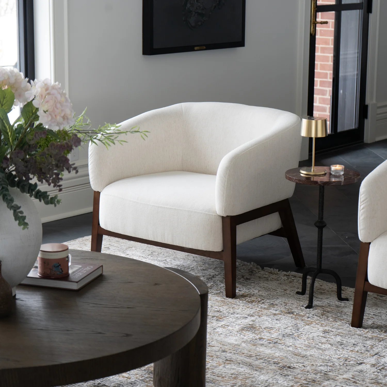 Airdrie Lounge Chair - Crypton® Nomad Snow - Image 4