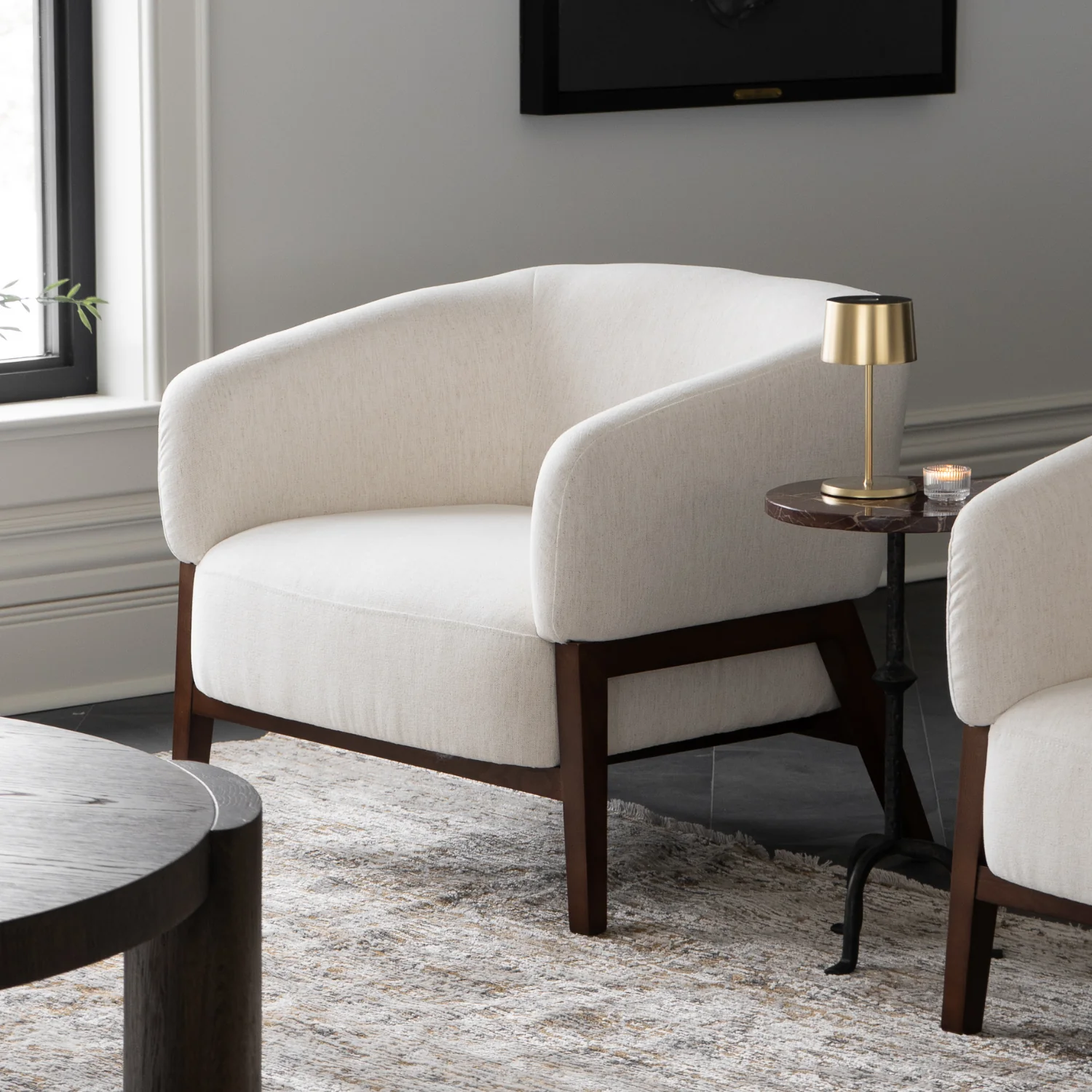 Airdrie Lounge Chair - Crypton® Nomad Snow - Image 9