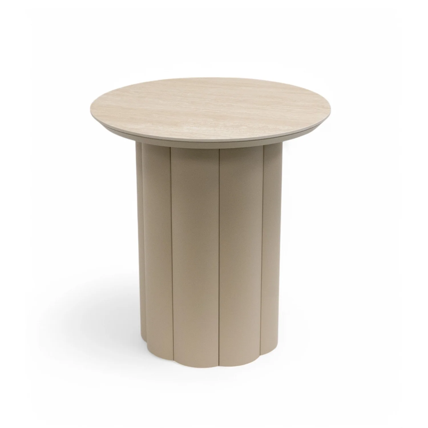 Alta Stone Taupe Side Table w/ Ceramic Top
