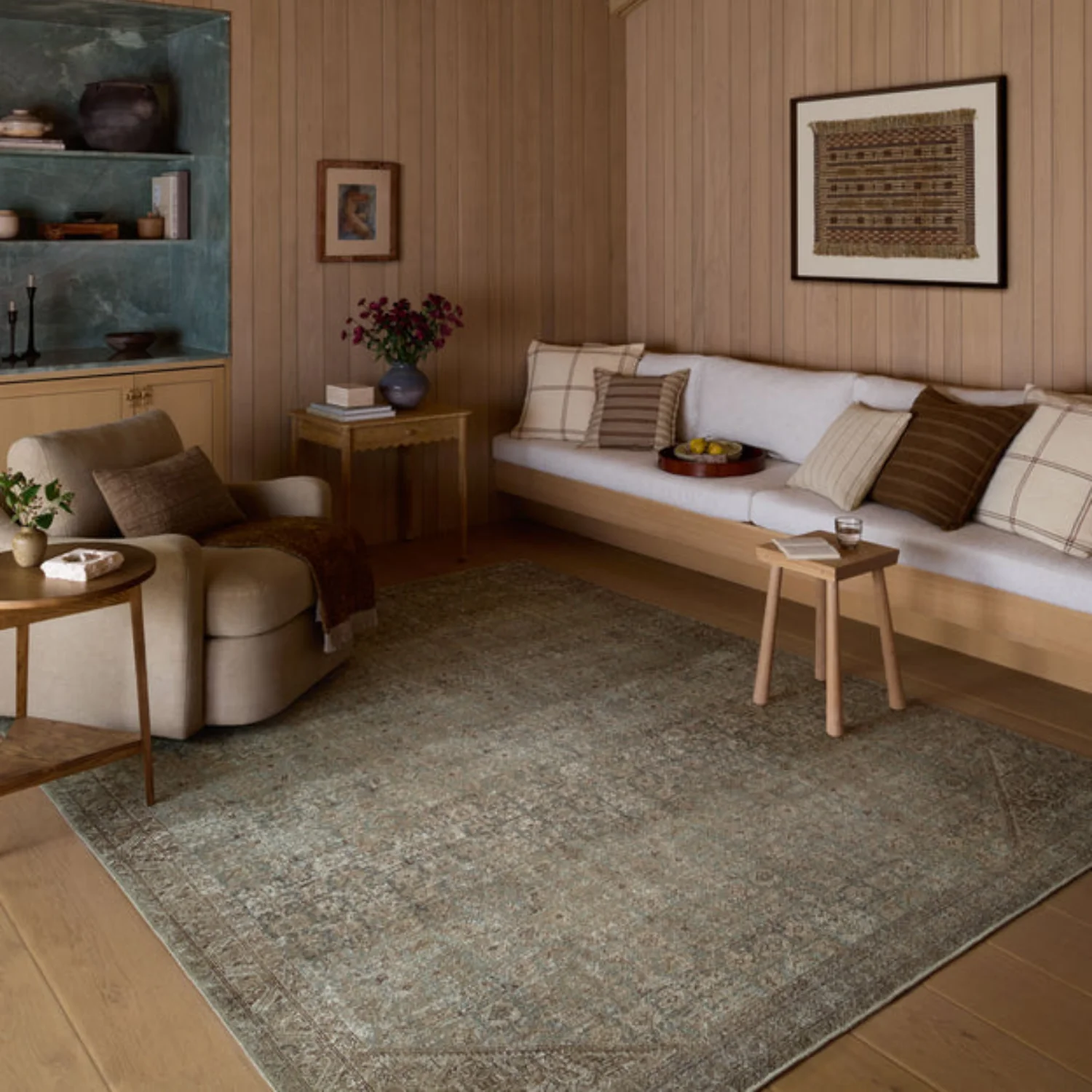 Amber Lewis x Loloi Cambria Aqua/Natural Jute Rug - Image 2