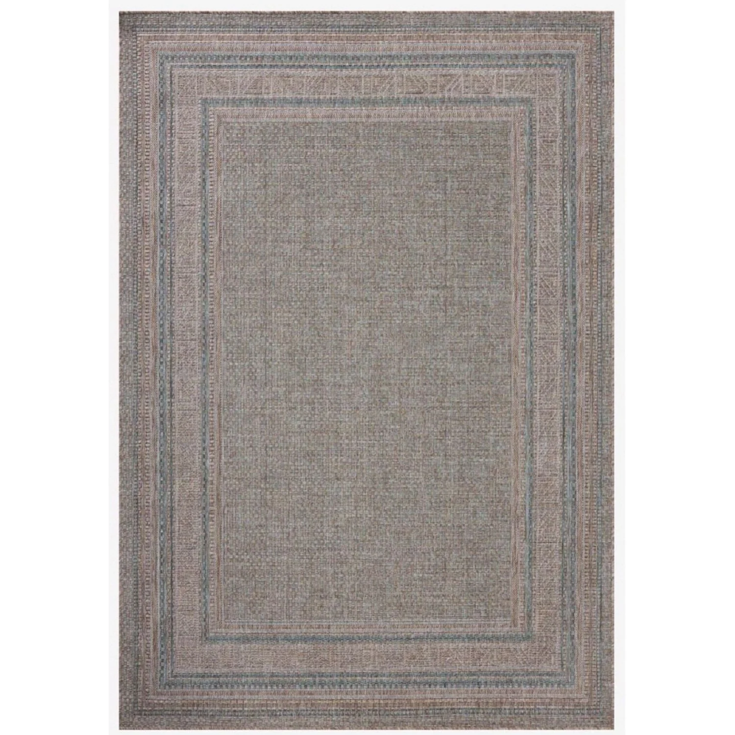 Amber Lewis x Loloi Topanga Natural/Teal Outdoor Rug