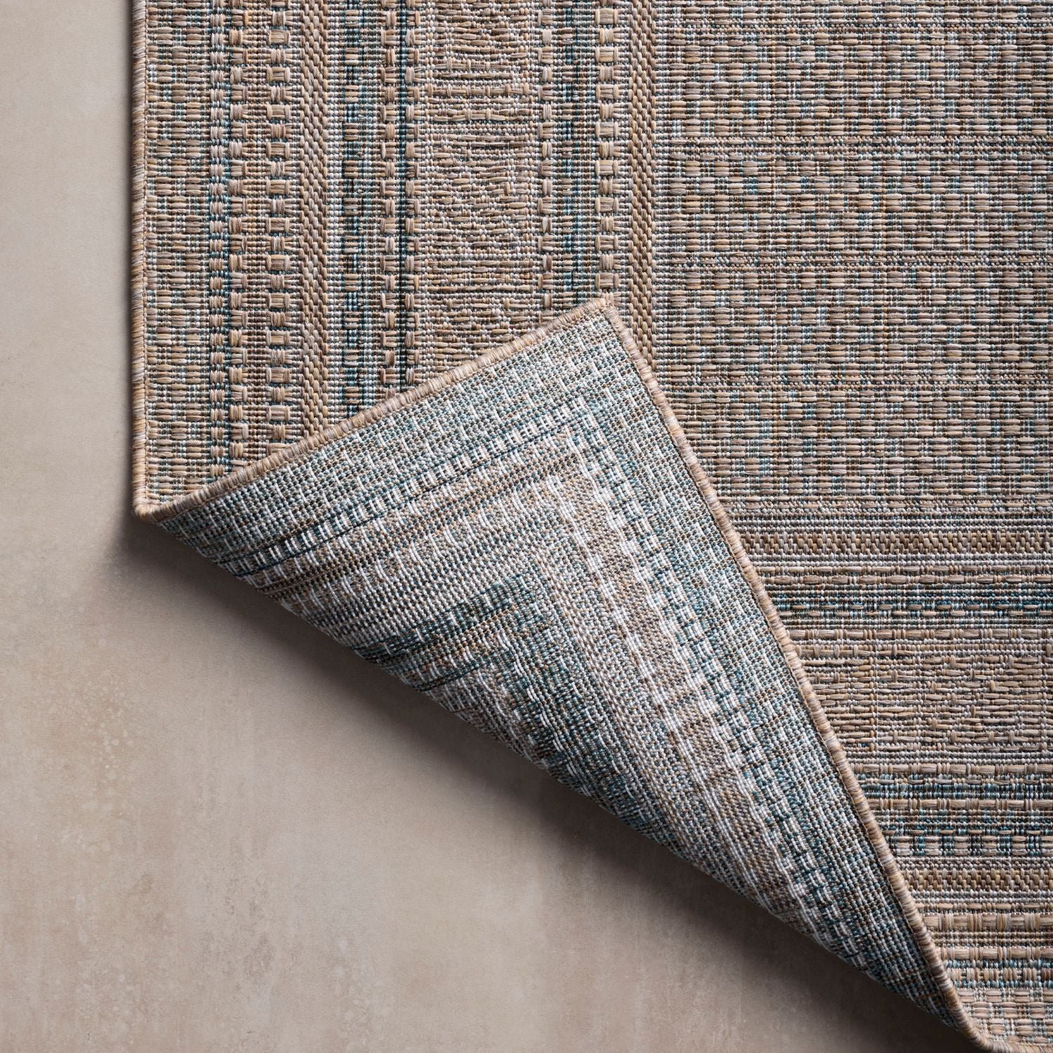 Amber Lewis x Loloi Topanga Natural/Teal Outdoor Rug - Image 4