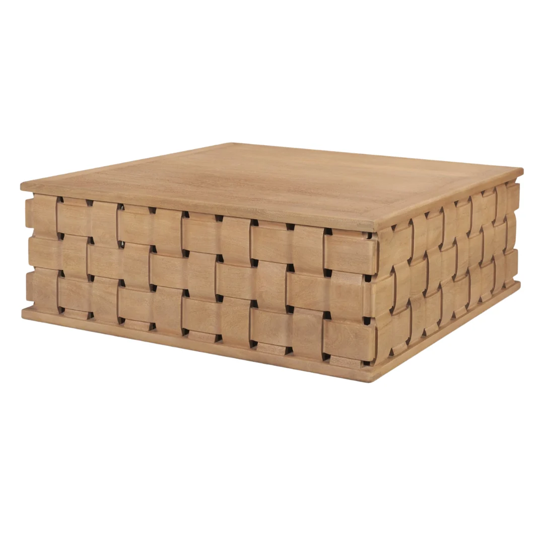 Arbor Weave Wood Coffee Table - Natural - Image 10