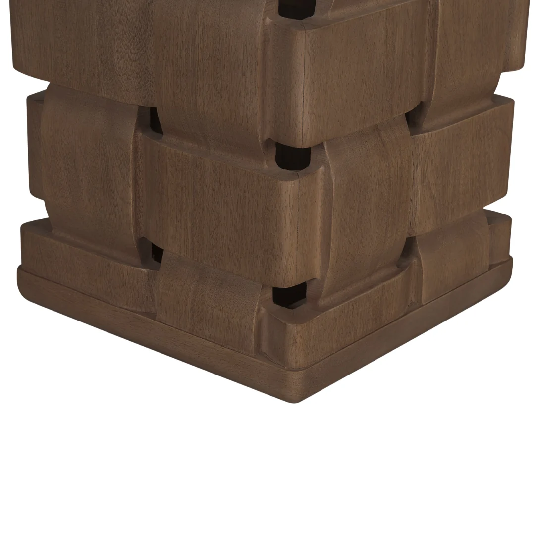 Arbor Weave Wood Side Table - Dark Brown - Image 6