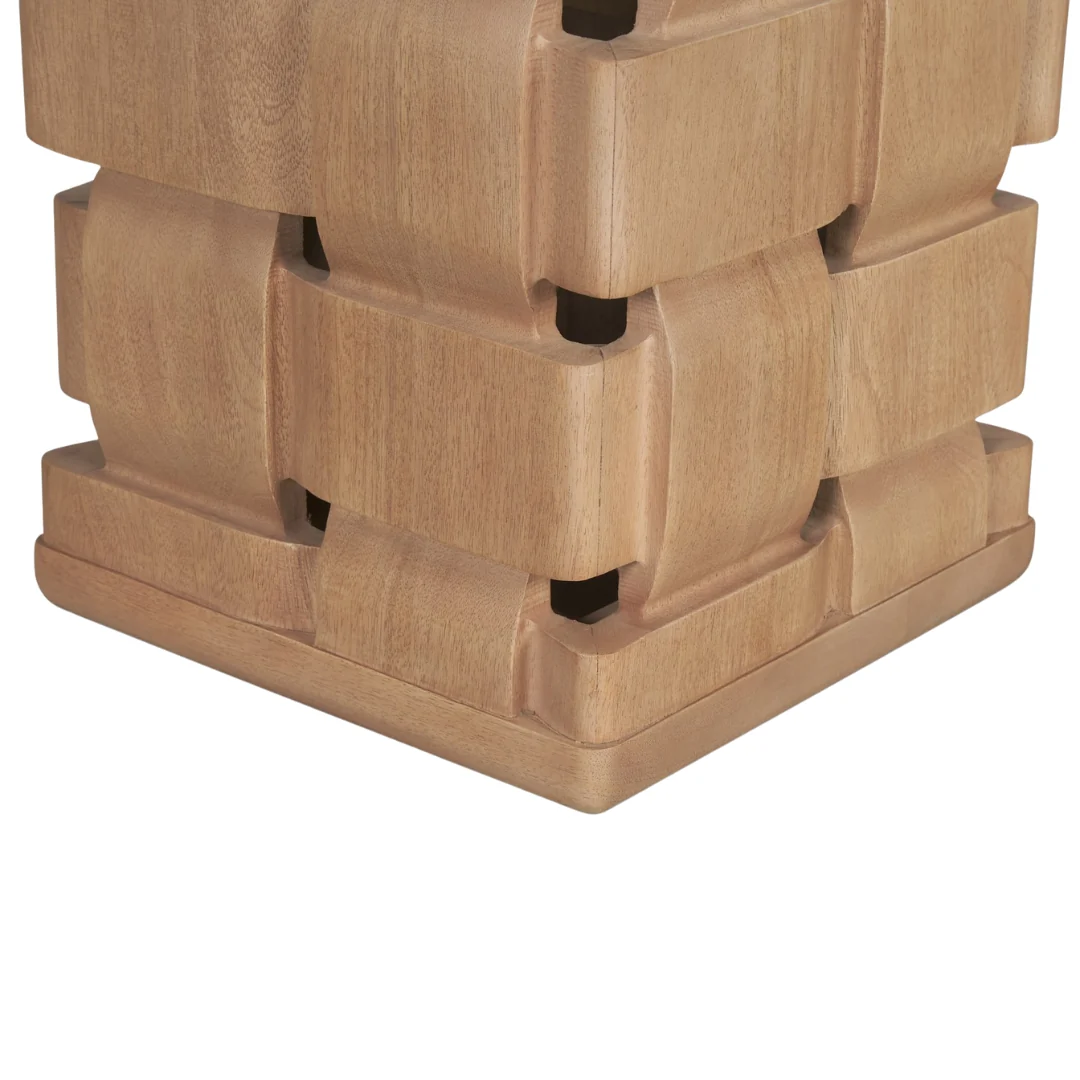 Arbor Weave Wood Side Table - Natural - Image 5