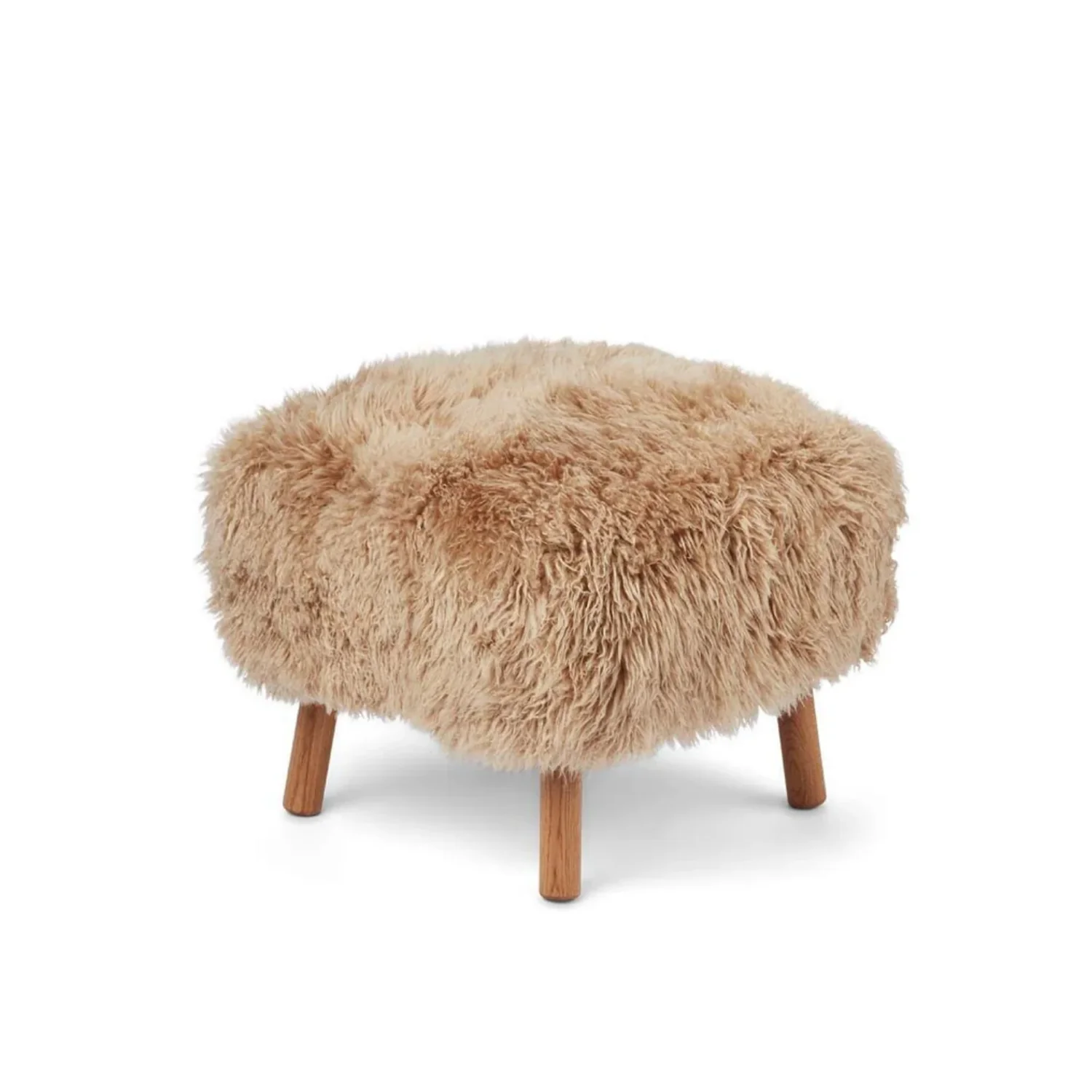 Arlberg Long-Wool Sheepskin Ottoman - Honey