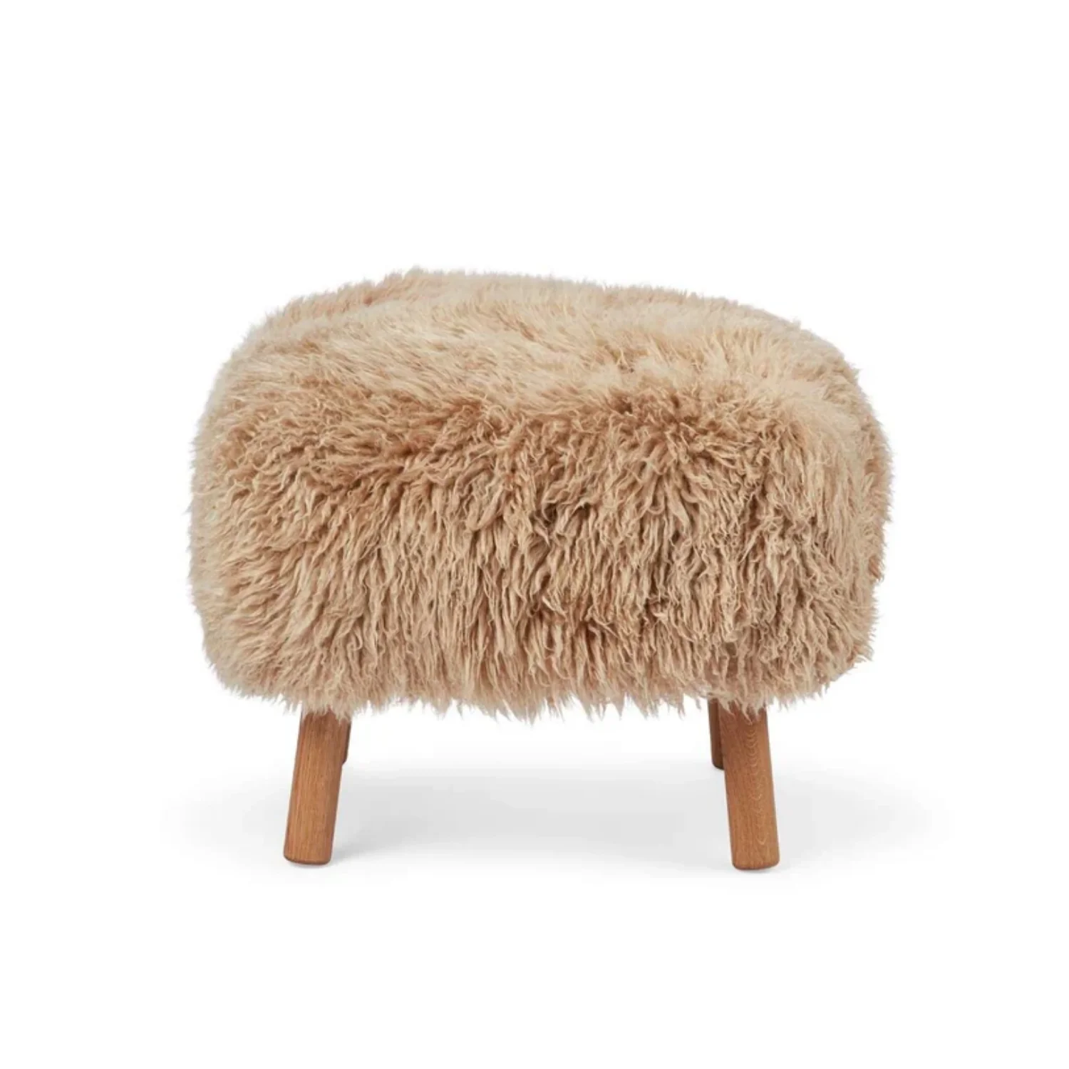 Arlberg Long-Wool Sheepskin Ottoman - Honey - Image 2
