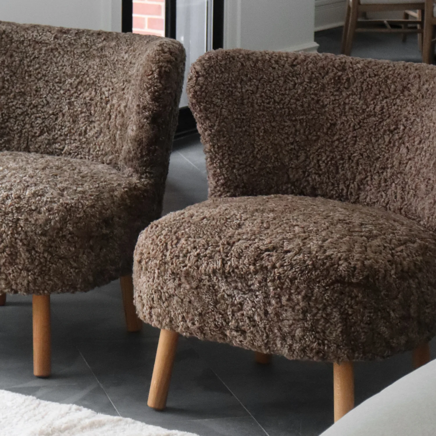 Arlberg Wool Sheepskin Lounge Chair - Deep Taupe - Image 4