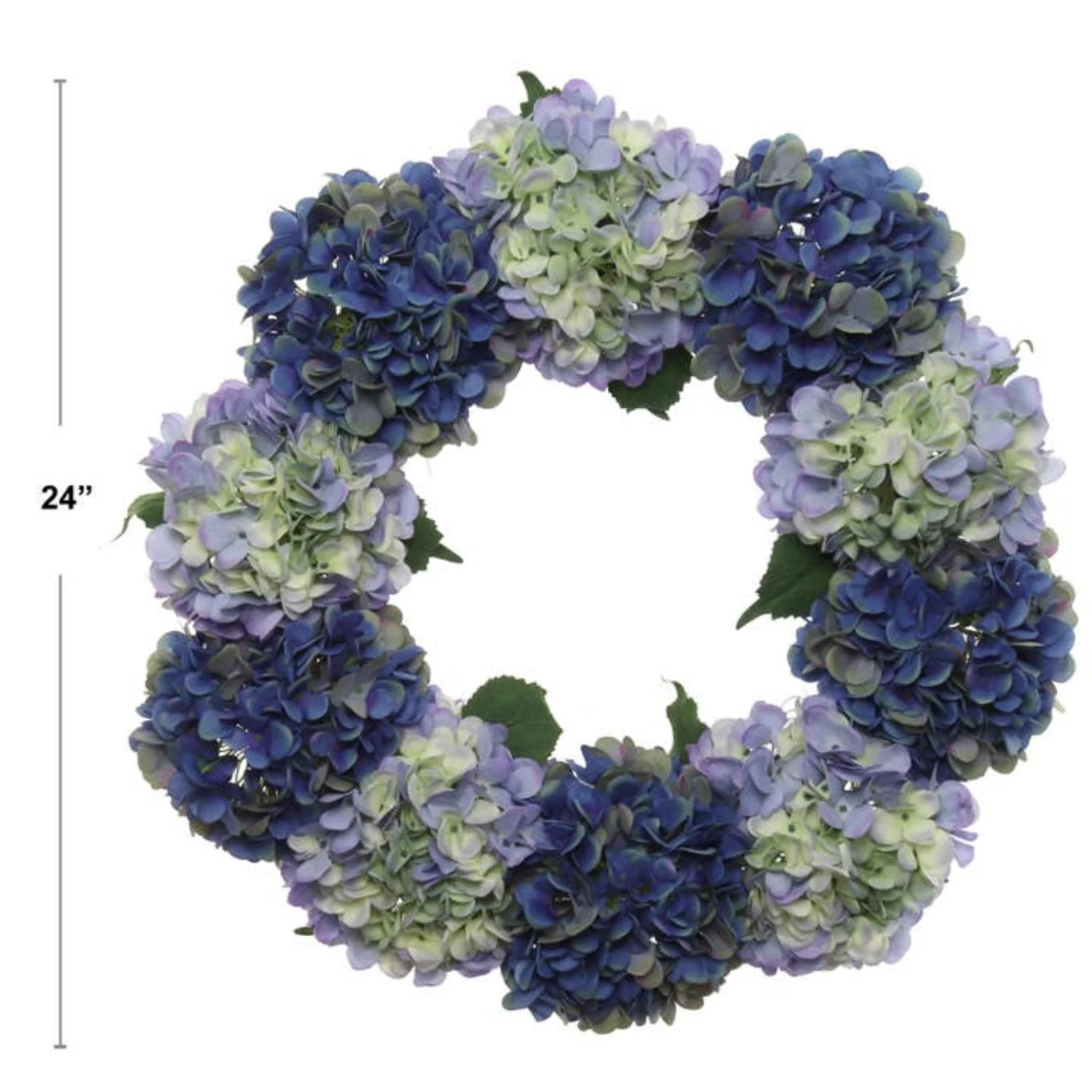 Artificial Hydrangea 24" Wreath - Midnight Blue - Image 2