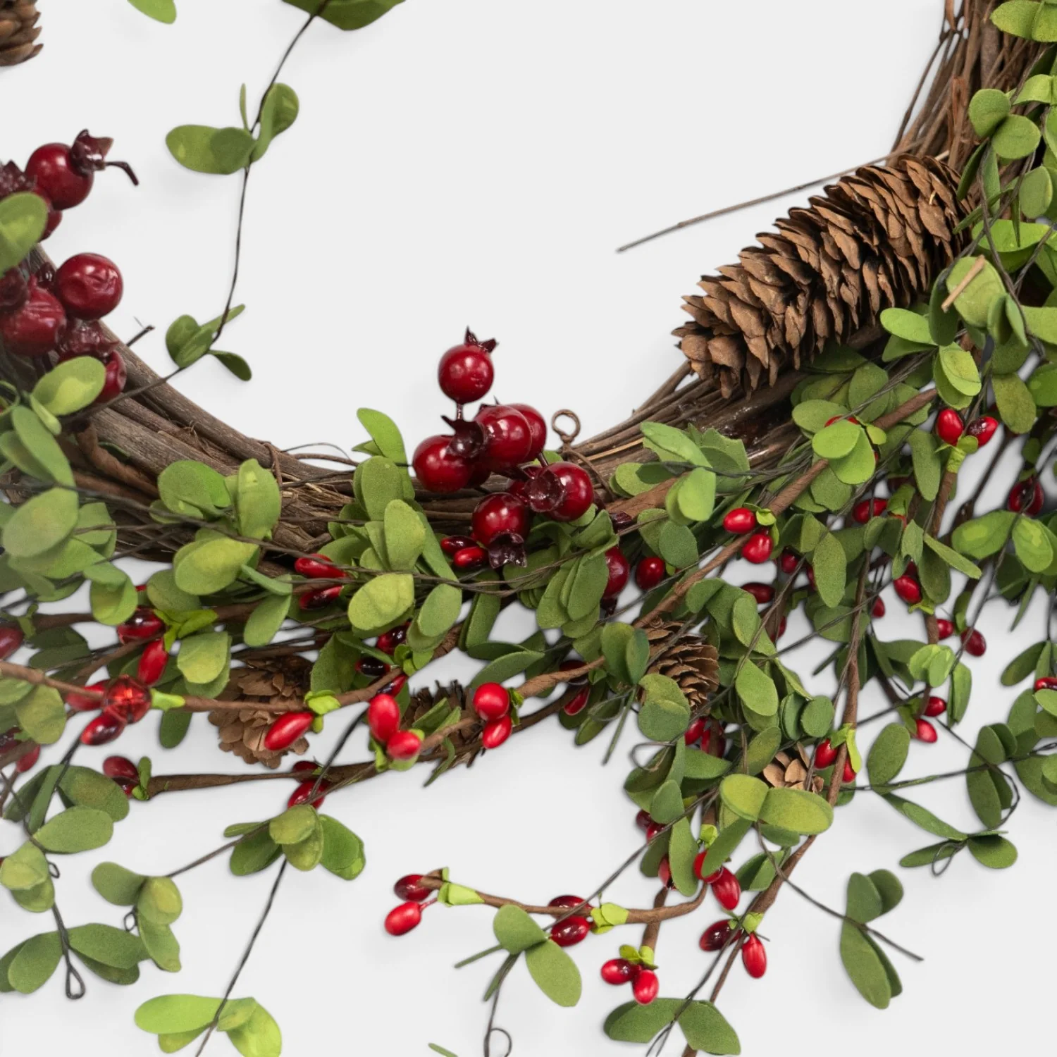 Artificial Rustic Red Winter Berry 18" Wreath - Image 4