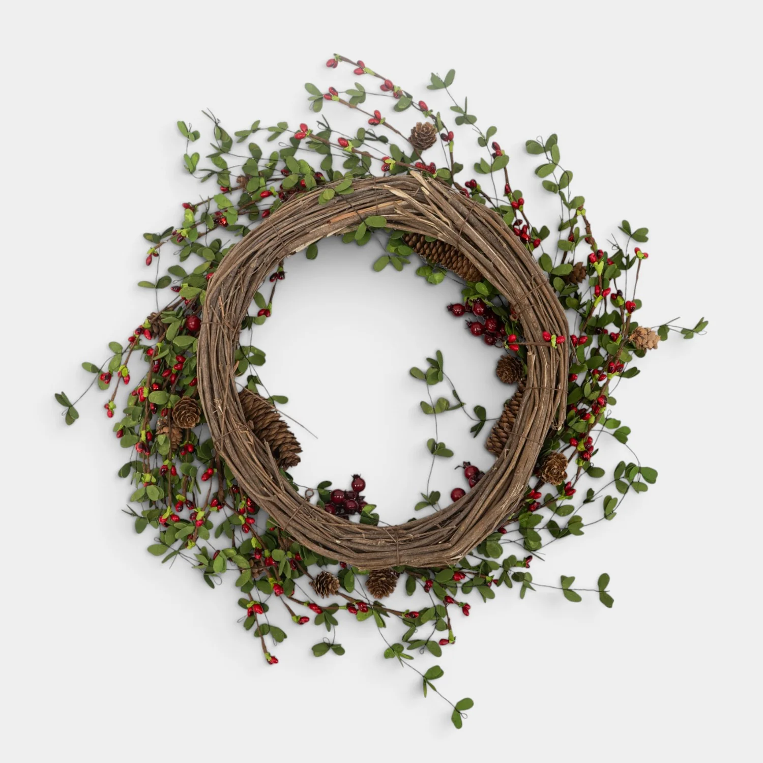 Artificial Rustic Red Winter Berry 18" Wreath - Image 7