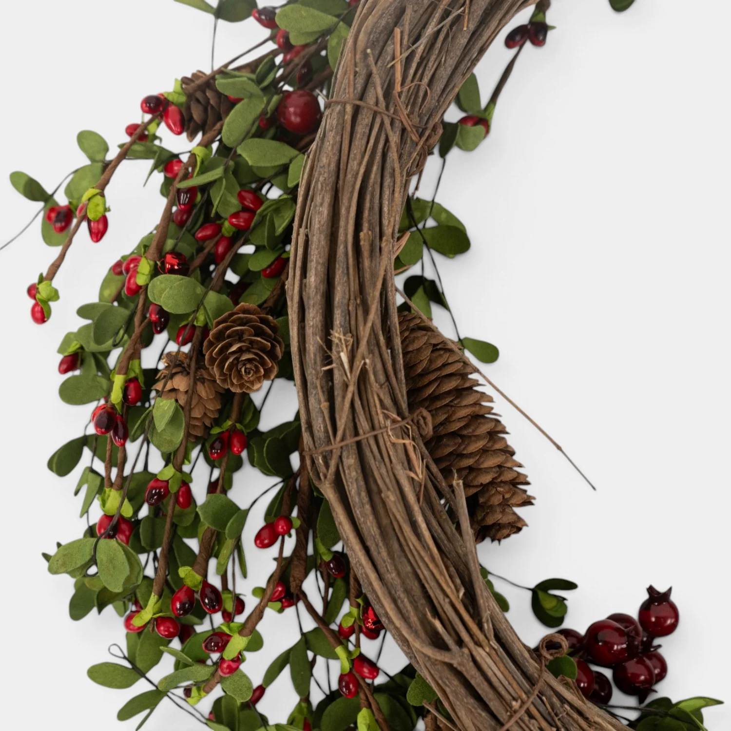 Artificial Rustic Red Winter Berry 18" Wreath - Image 8