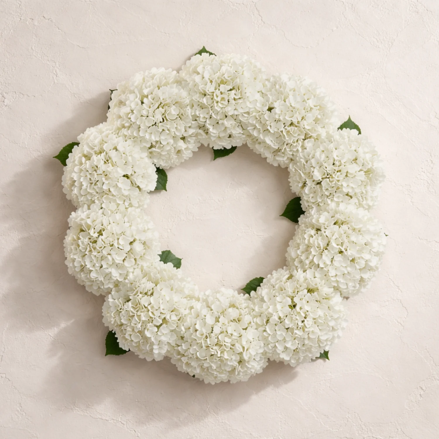 Artificial White Hydrangea Wreath