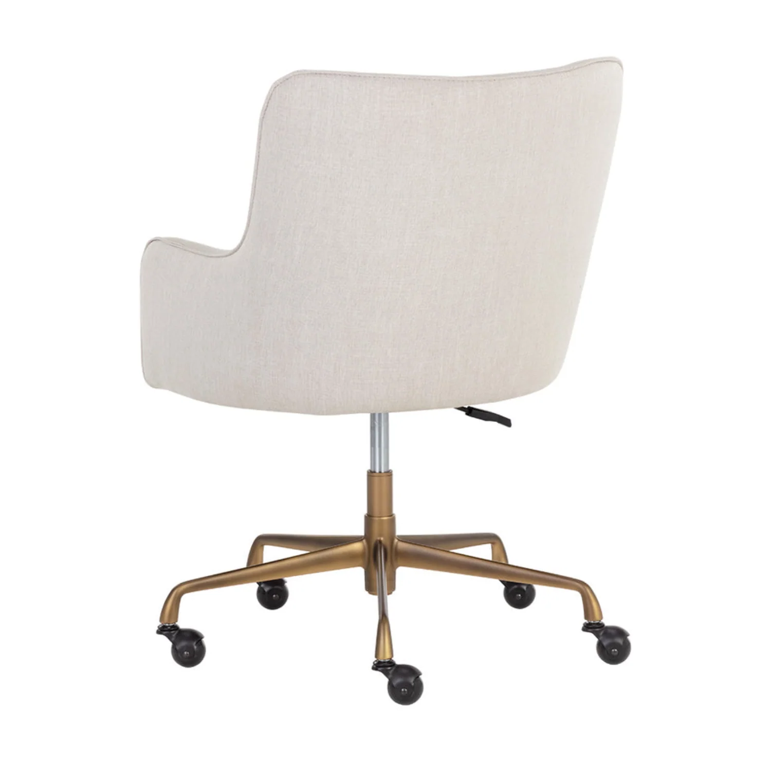 Barrel Beige Linen Office Chair - Image 5