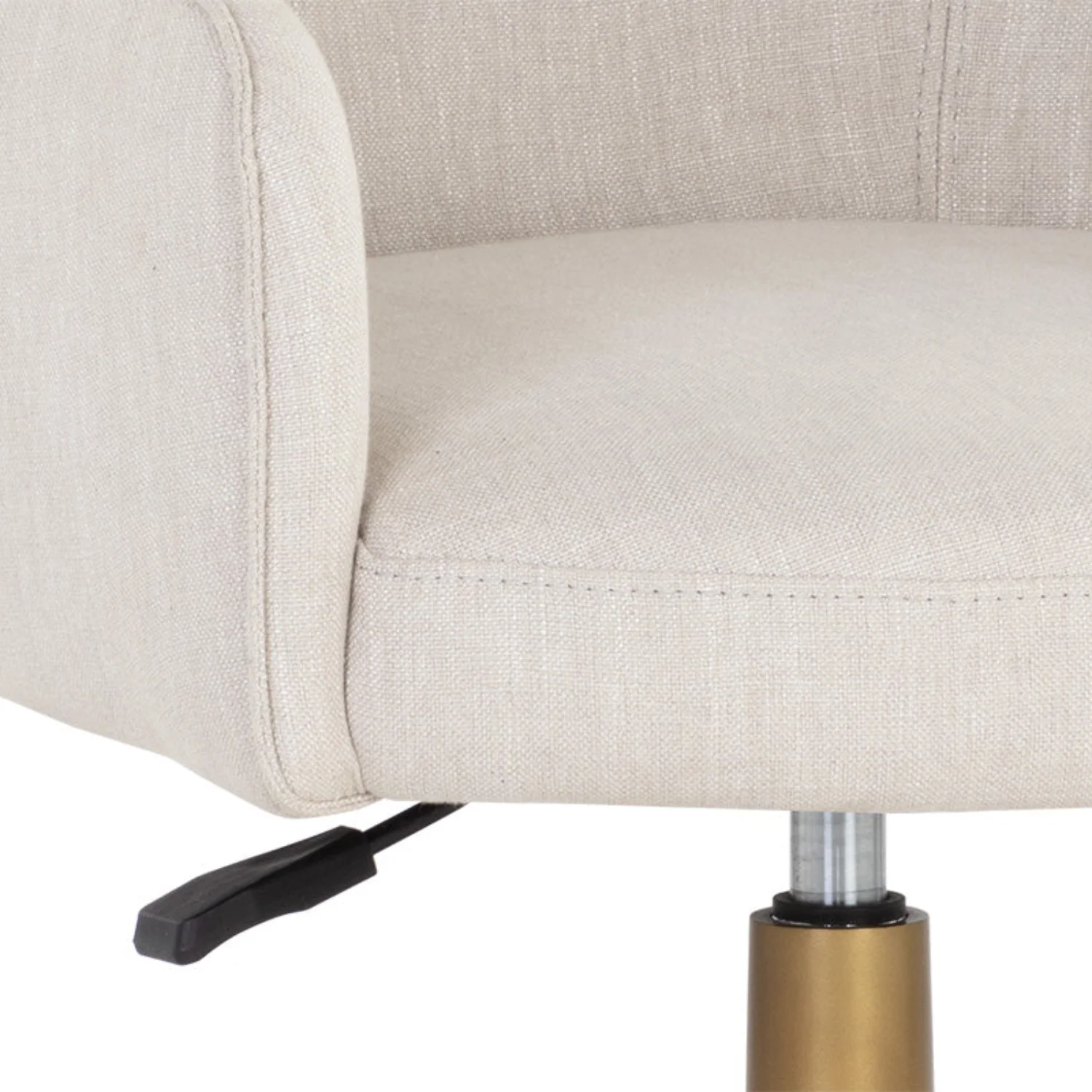 Barrel Beige Linen Office Chair - Image 6