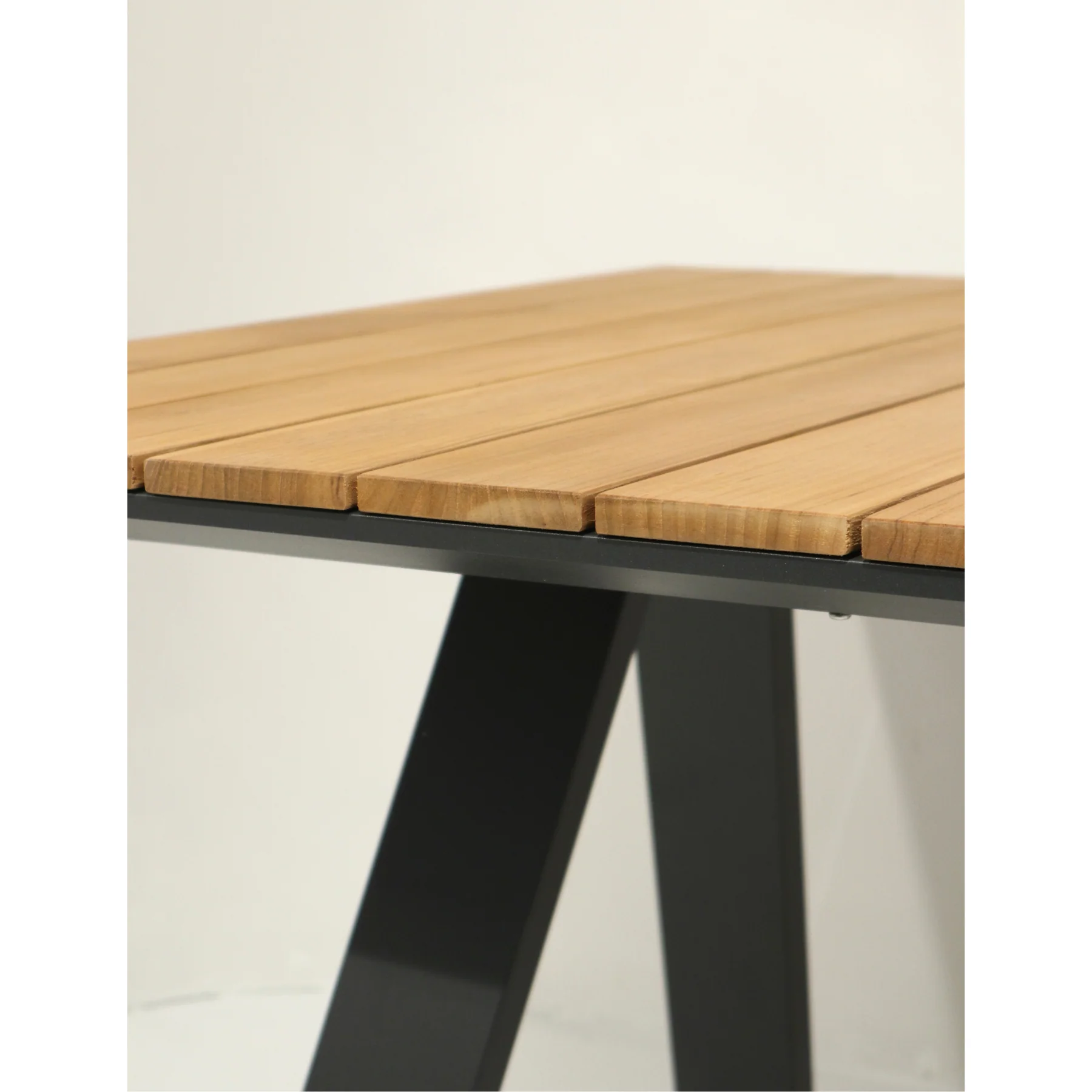 Farmhouse Rectangular Teak Charcoal Dining Table - Image 3