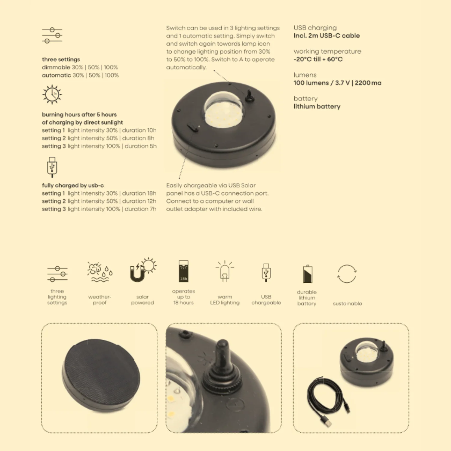 Beams Solar Light Stake - Charcoal - Image 5