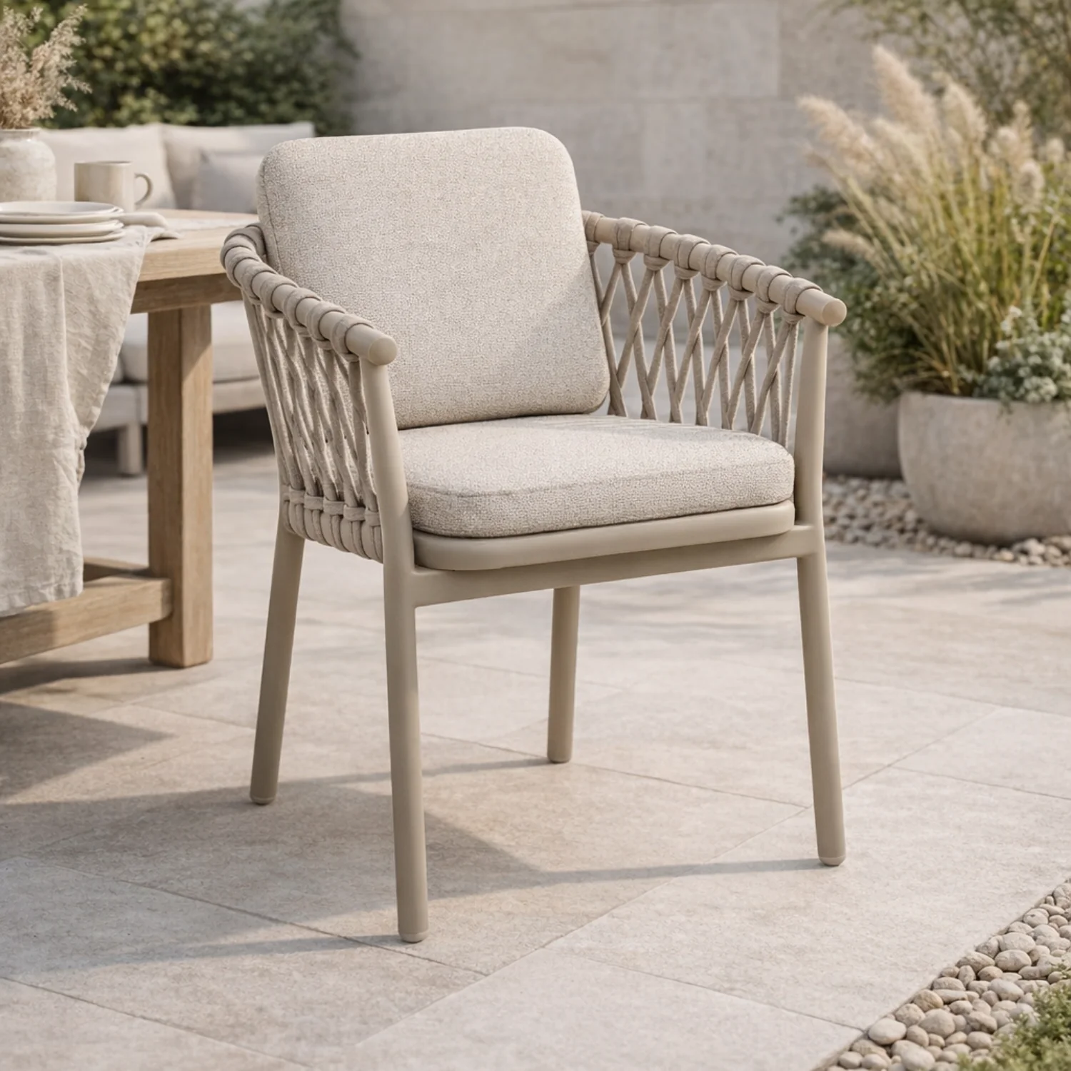 Bellvue Dining Arm Chair - Stone Taupe - Image 2