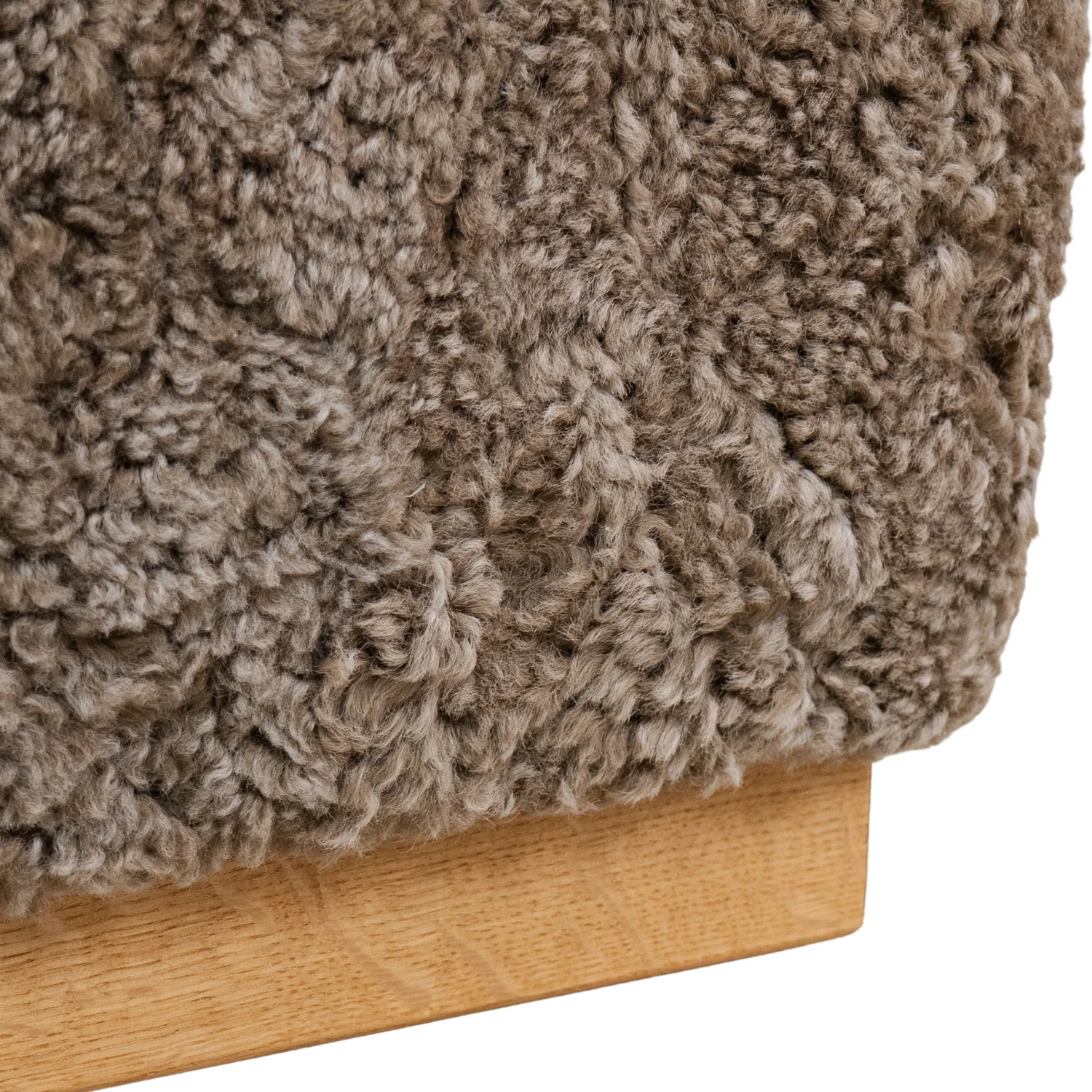 Bergen Wool Sheepskin Bench - Deep Taupe - Image 10