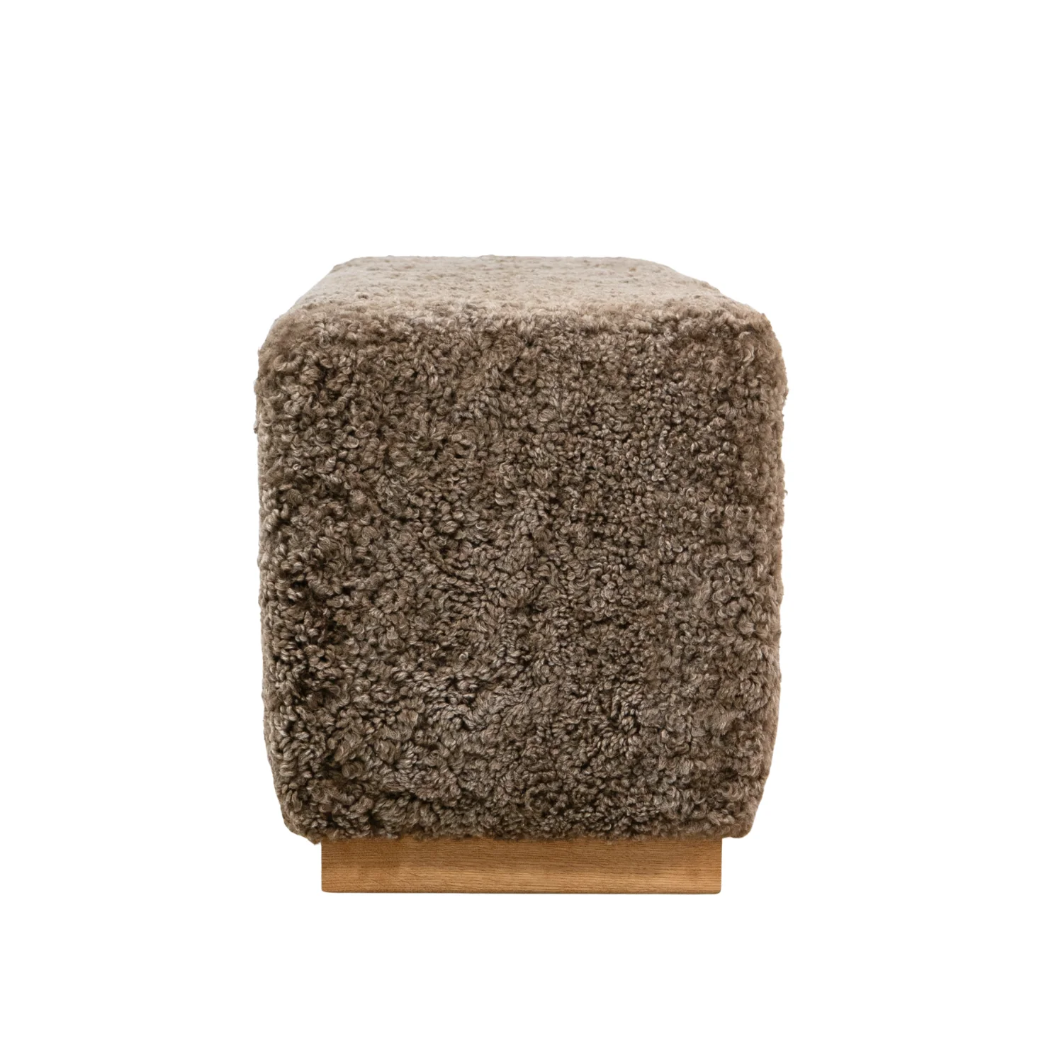 Bergen Wool Sheepskin Bench - Deep Taupe - Image 6