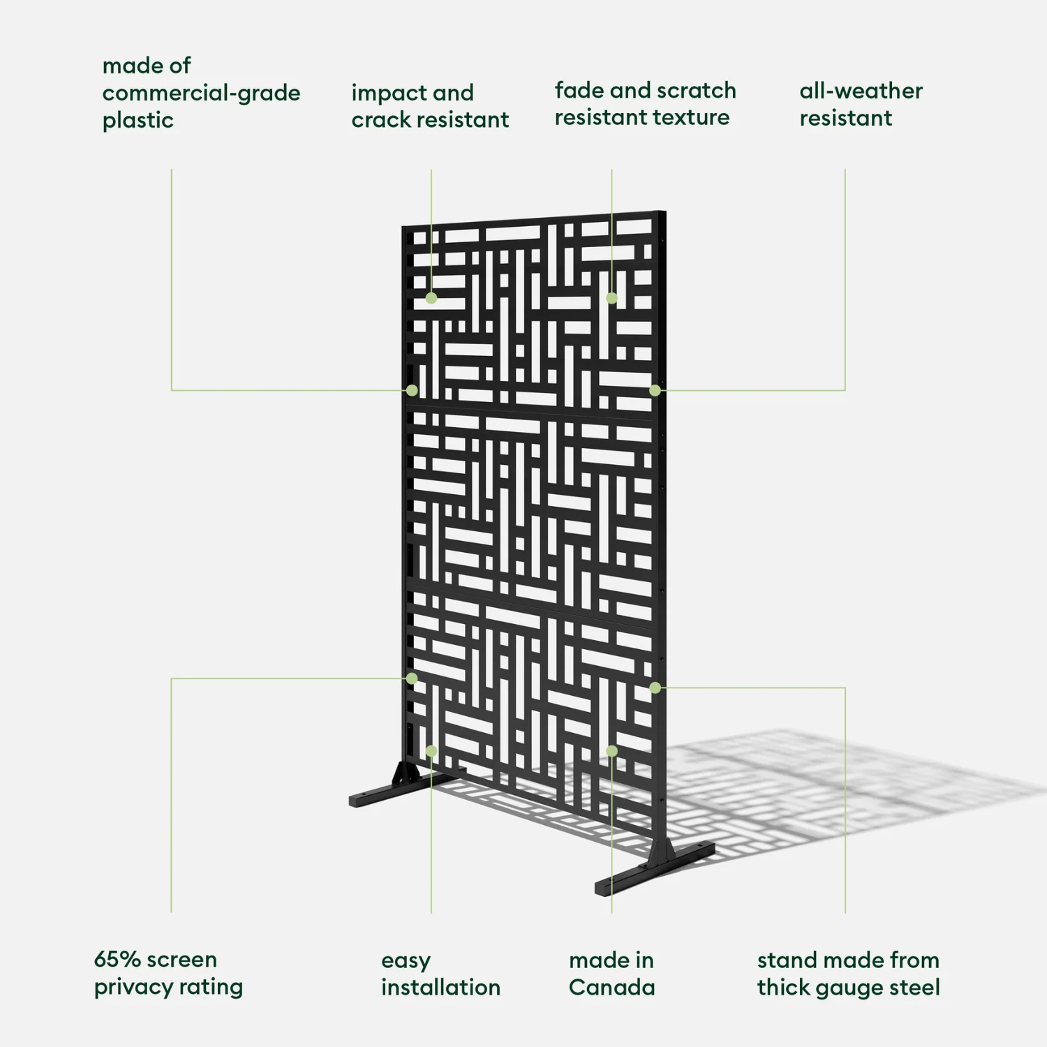 Blocks Polypropylene 3 Piece Privacy Screen - Image 2