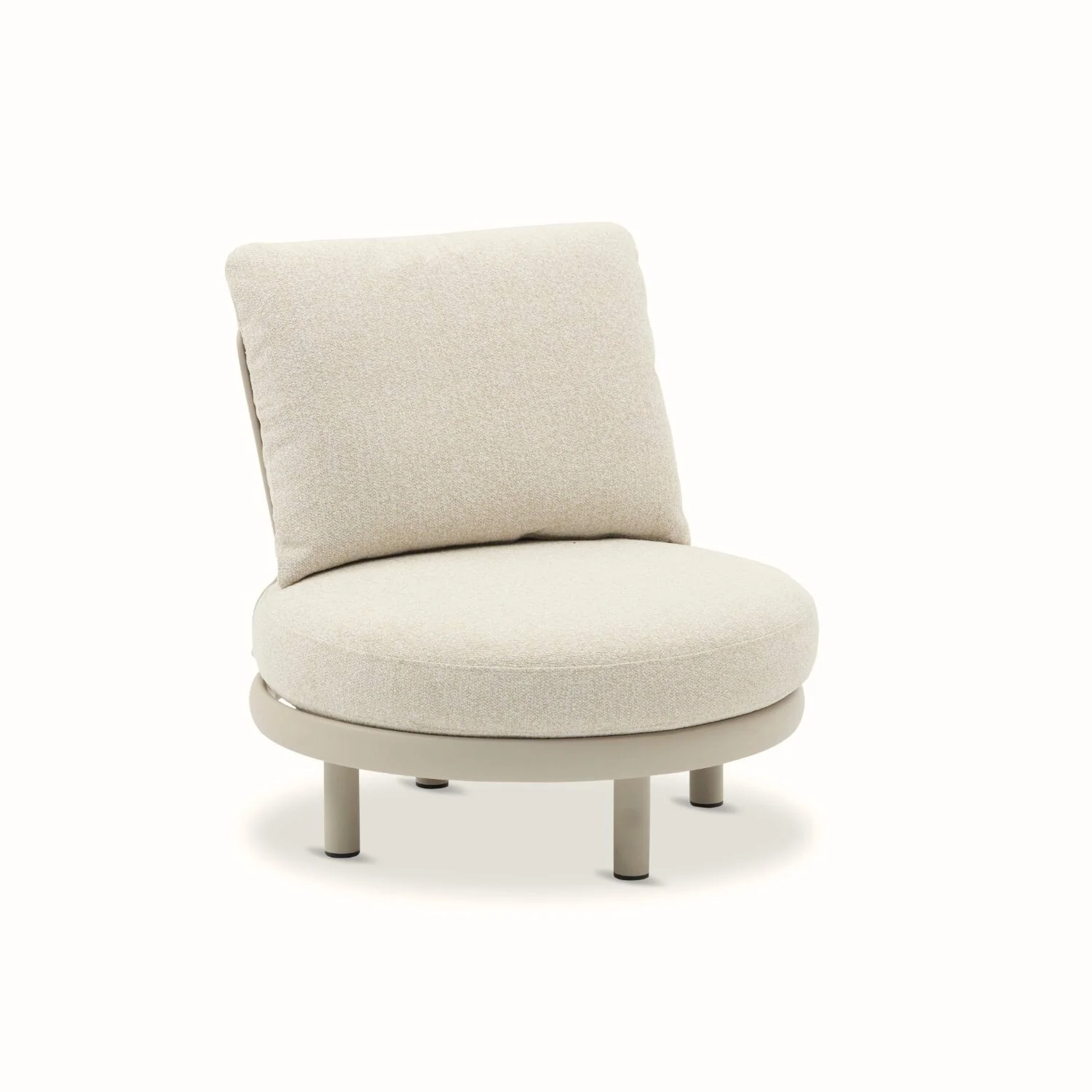 Bondi Curve Armless Beige Lounge Chair