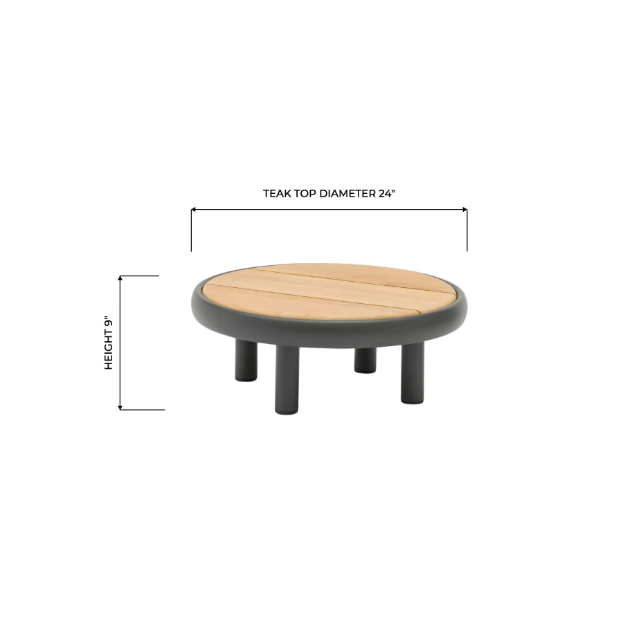 Bondi Charcoal Round Coffee Tables - Image 6