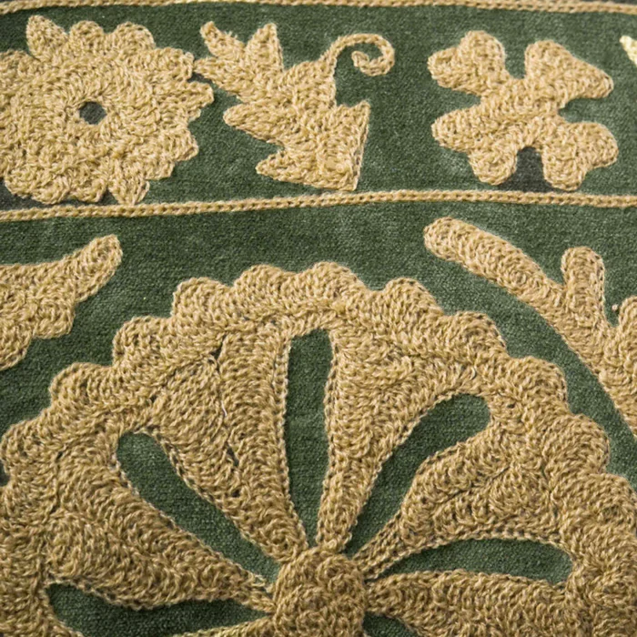 Bovaird Green Embroidered Kidney Toss Pillow - Image 4