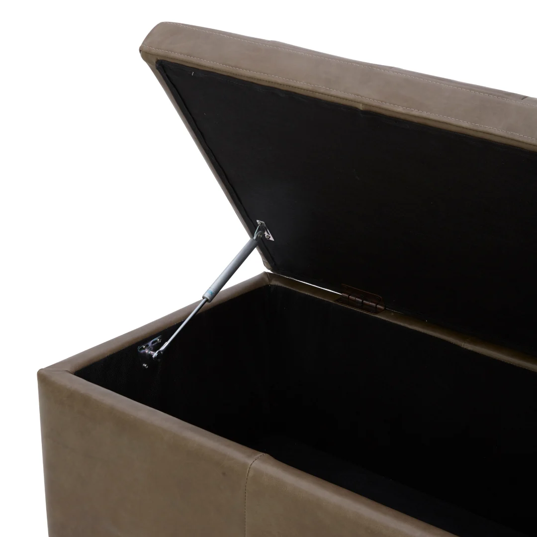 Broadview Storage Bench - Concord Pewter Leather - Image 11