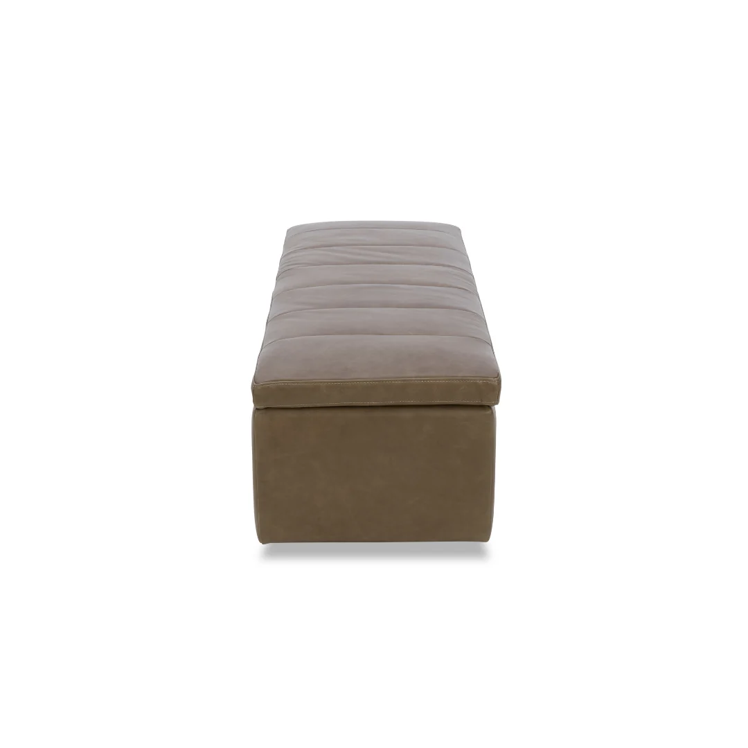 Broadview Storage Bench - Concord Pewter Leather - Image 4