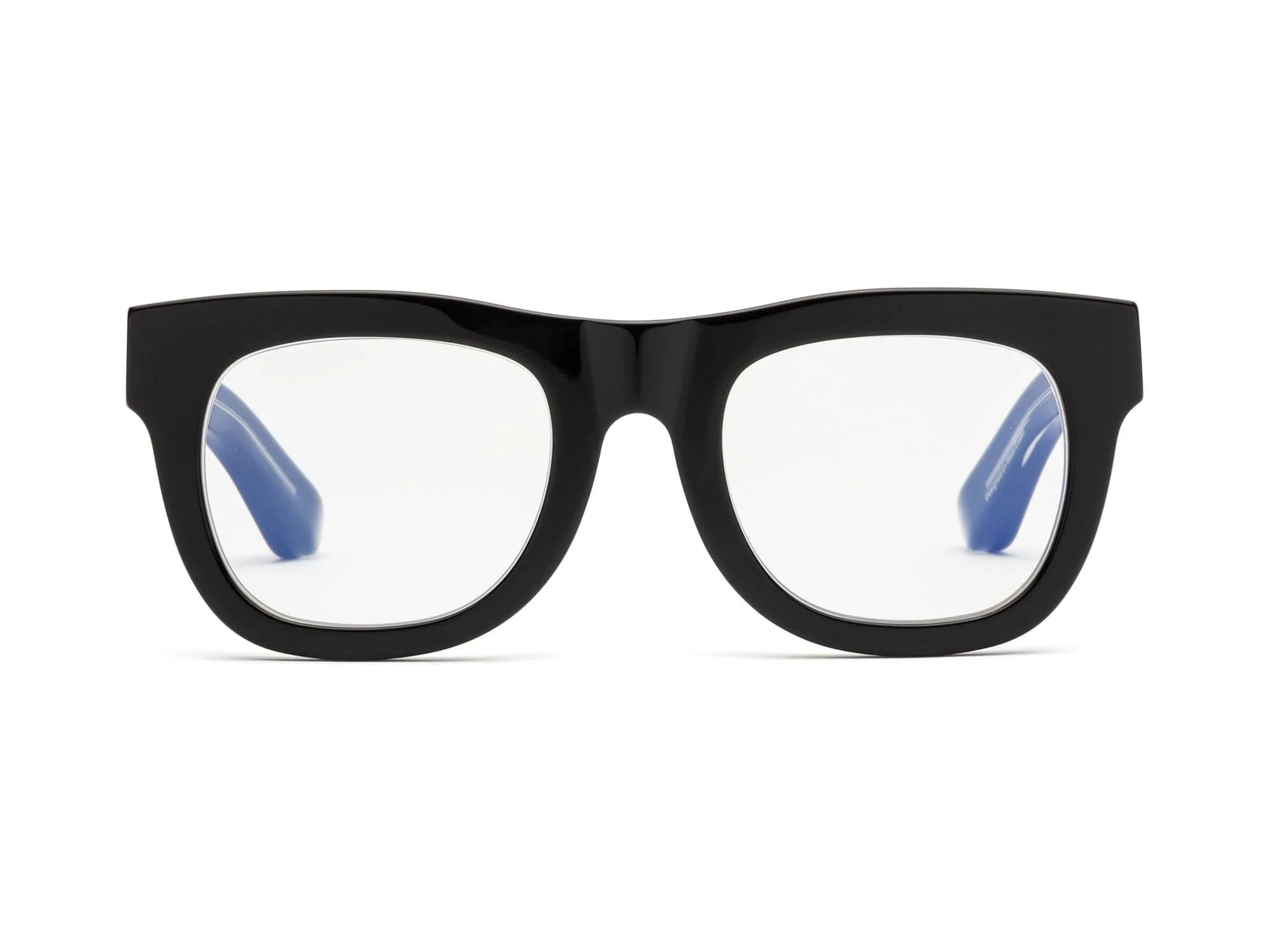 Caddis D28 Compact Reading Glasses Glossy Black Thick Frame