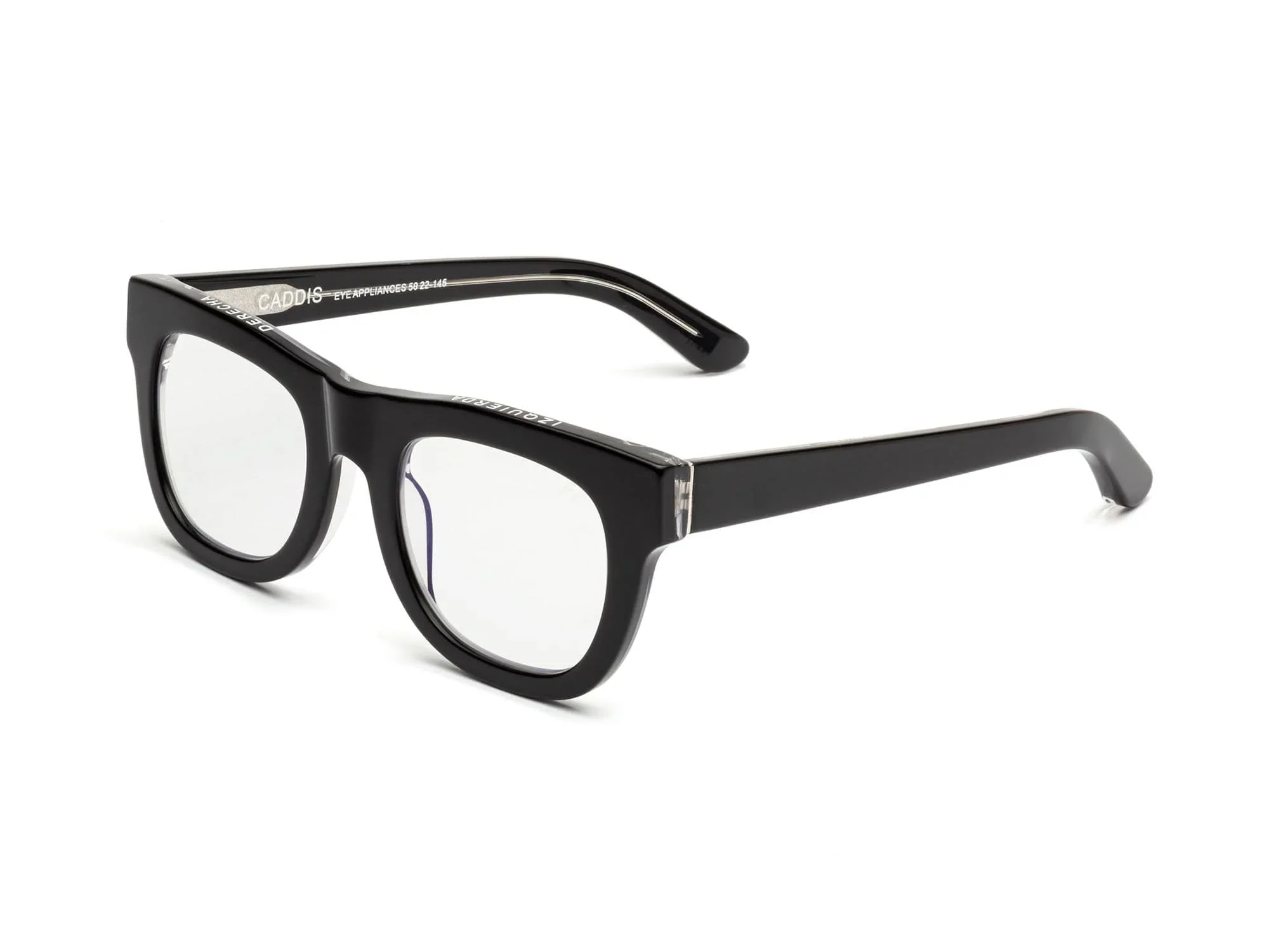 Caddis D28 Compact Reading Glasses Glossy Black Thick Frame - Image 2