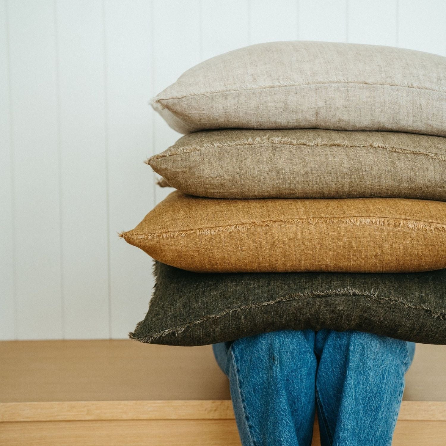 Cambri Avocado Linen Pillow - Image 3