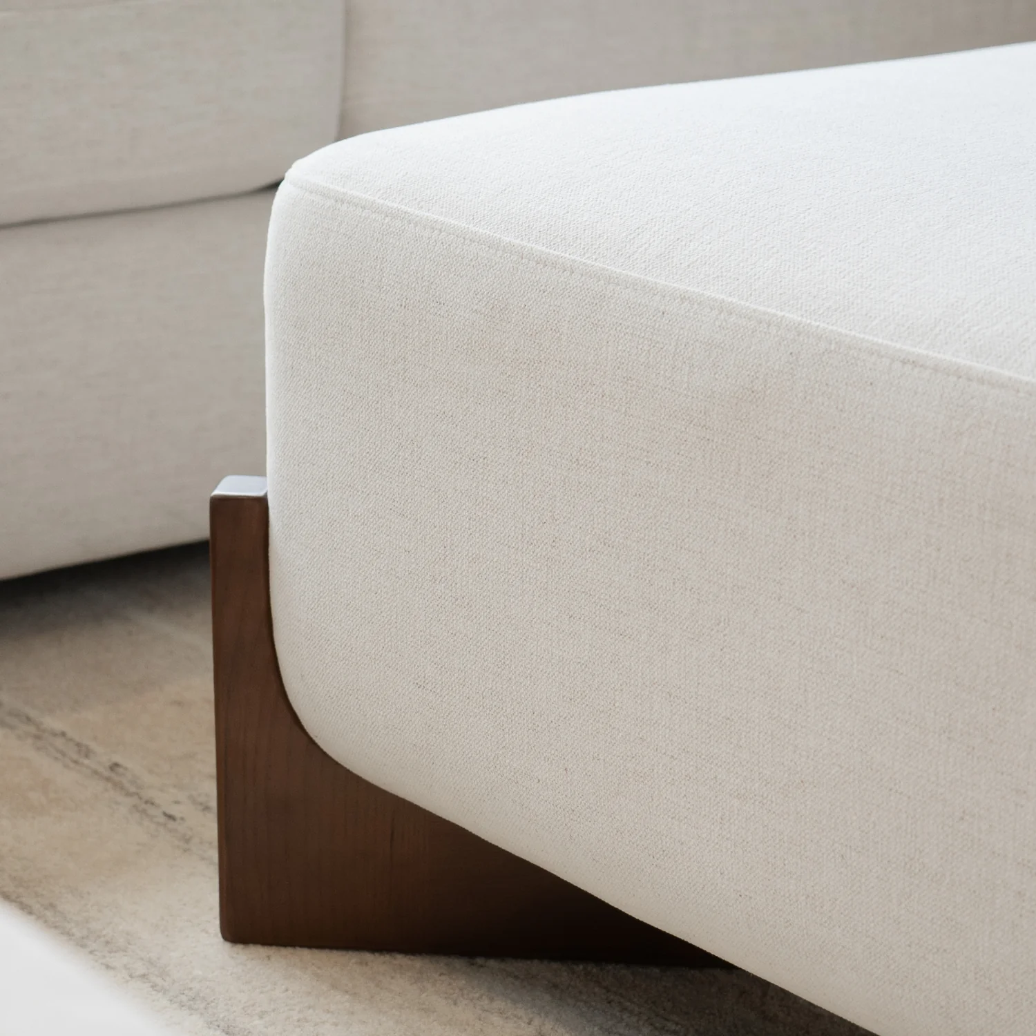 Cameron Ottoman w/ Dark Wood Base - Crypton® Nomad Snow - Image 3