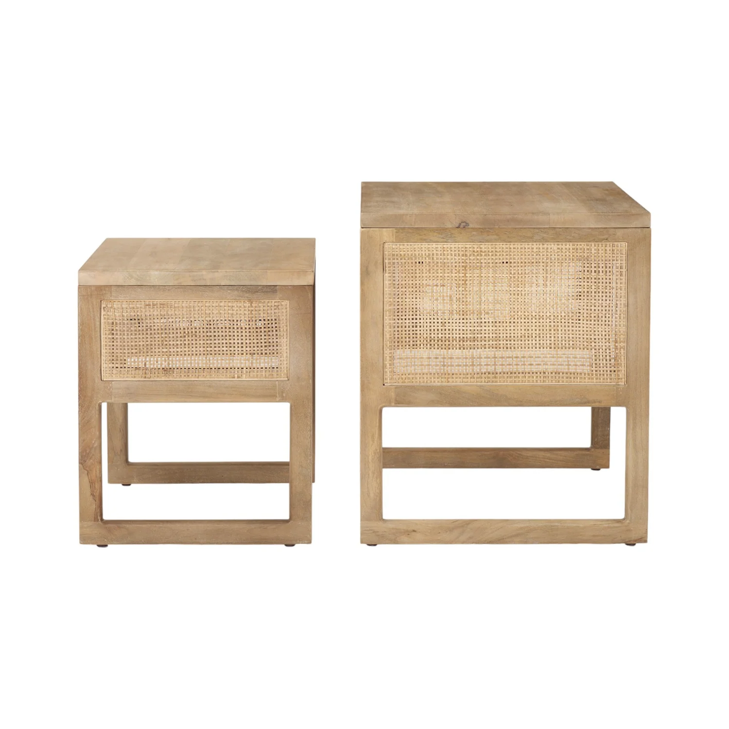 Cannes Natural Wood Nesting Side Table Set - Image 6