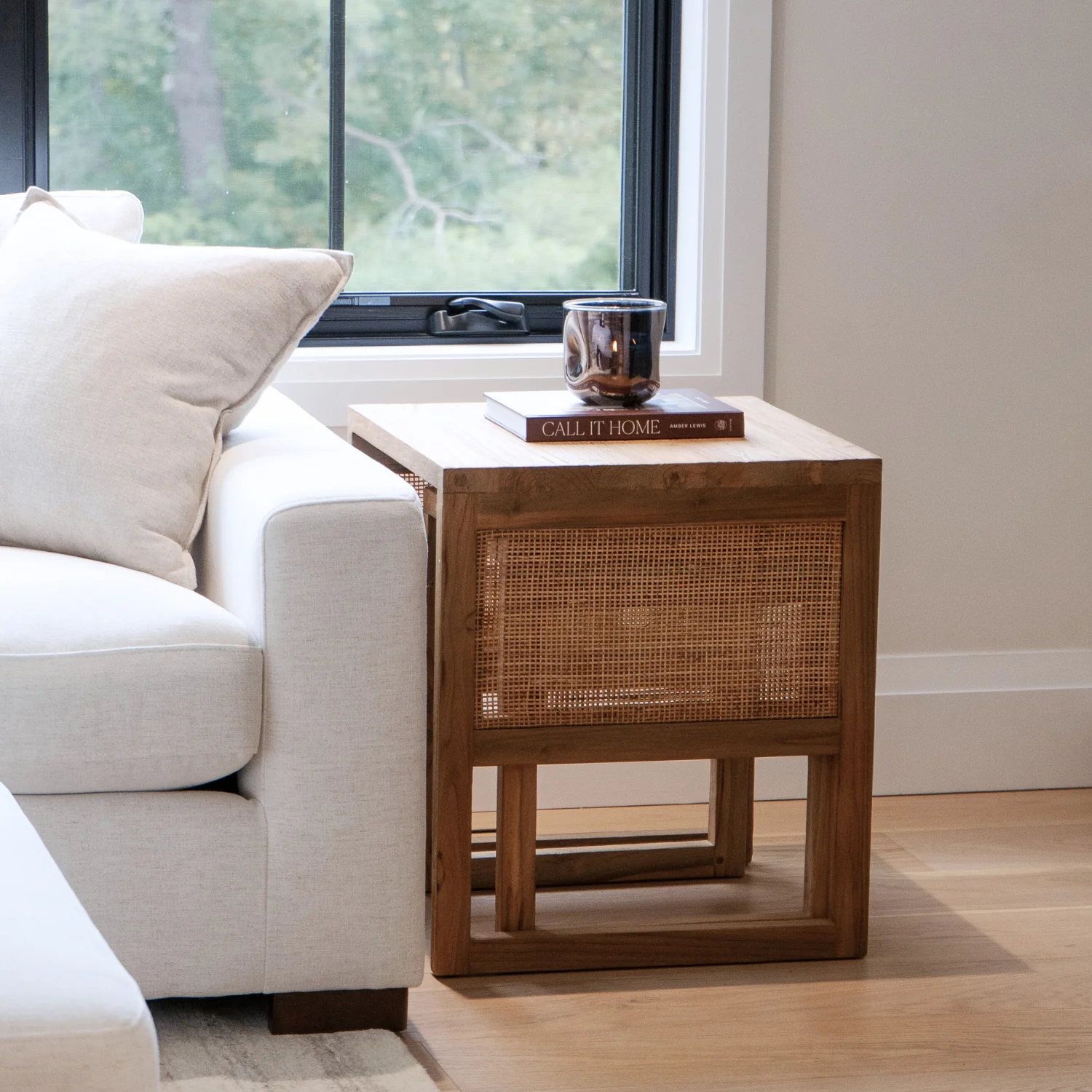 Cannes Rustic Teak Wood Nesting Side Table (Set of 2) - Image 5