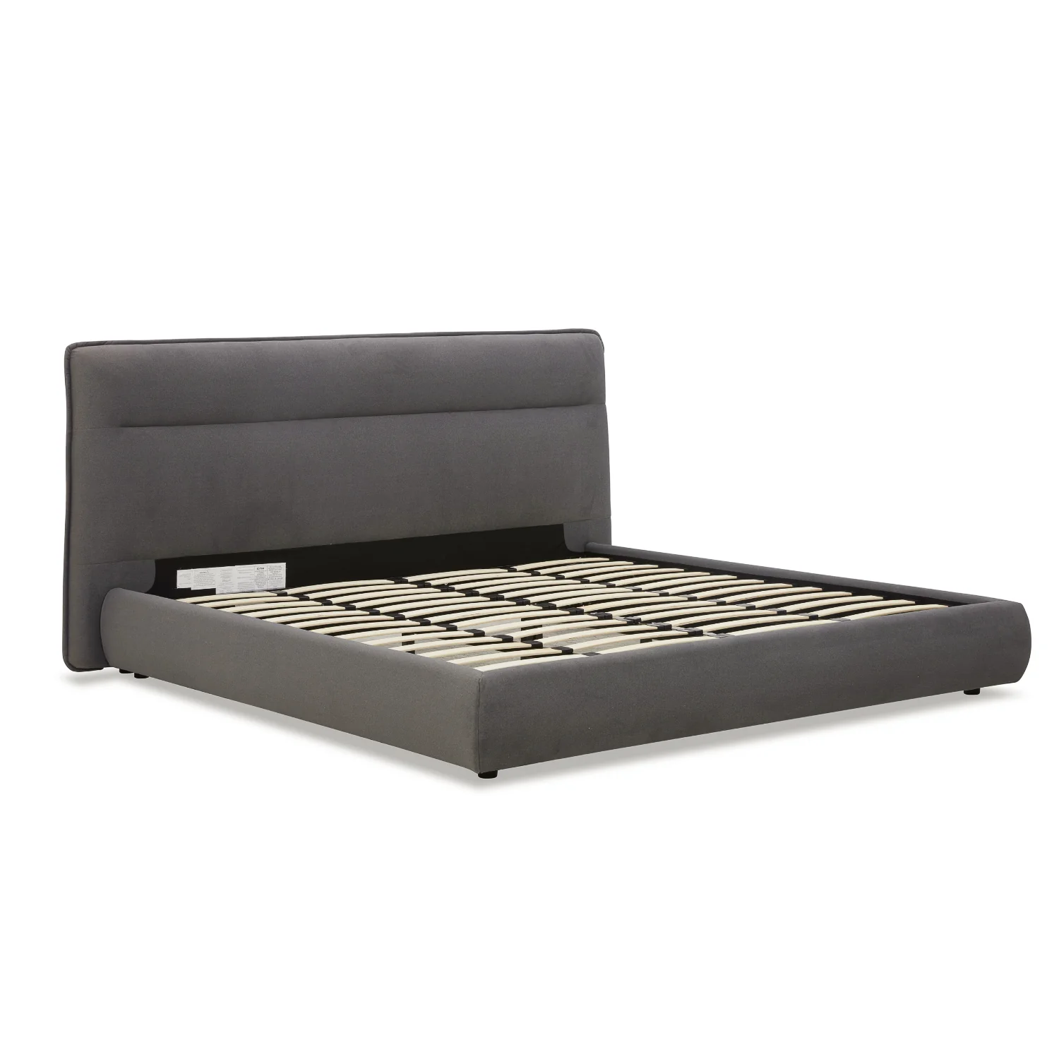 Carlaw Upholstered Platform Bed - Graphite Matte Velvet - Image 10