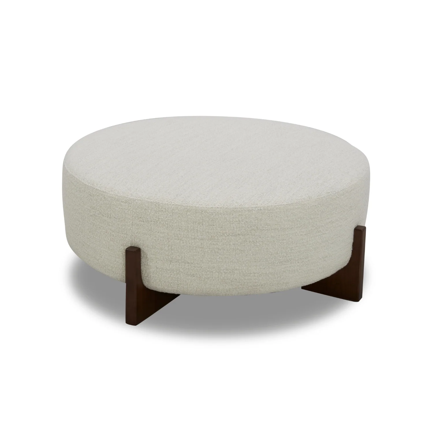 Carmen Ottoman w/ Dark Wood Base - Pearl Boucle - Image 5