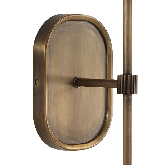 Caspian Antique Brushed Brass Wall Sconce - Image 4