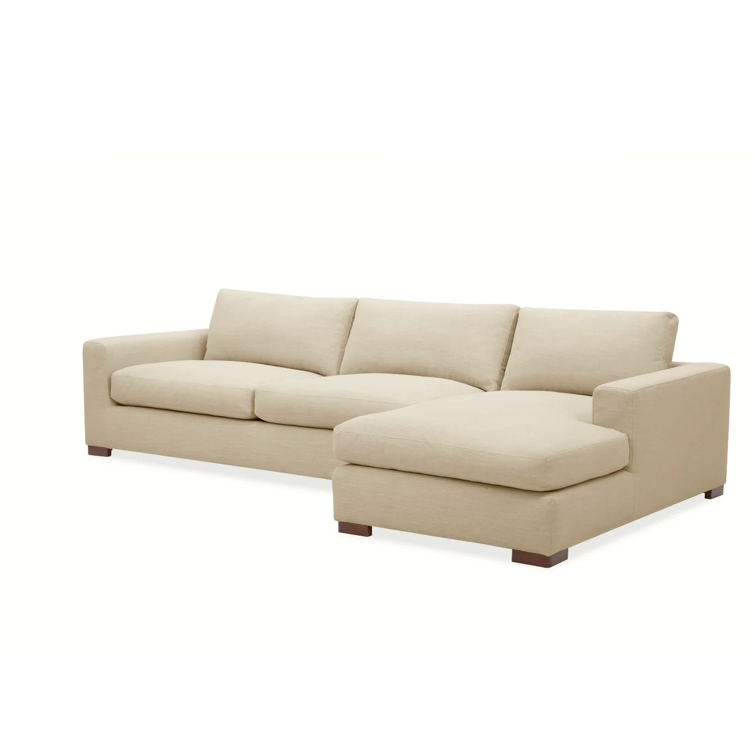 Charlestown 124" Chaise Sectional - Crypton® Nomad Custard - Image 3