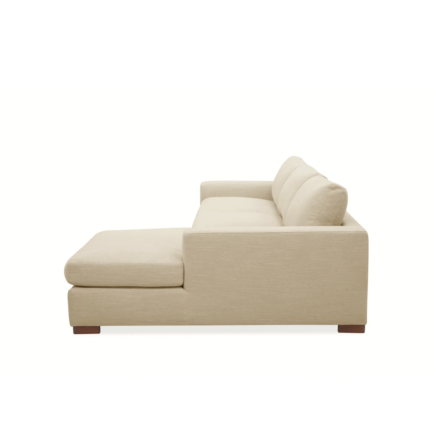 Charlestown 124" Chaise Sectional - Crypton® Nomad Custard - Image 4
