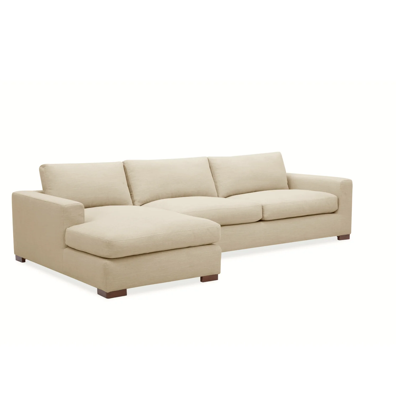 Charlestown 124" Chaise Sectional - Crypton® Nomad Custard - Image 5