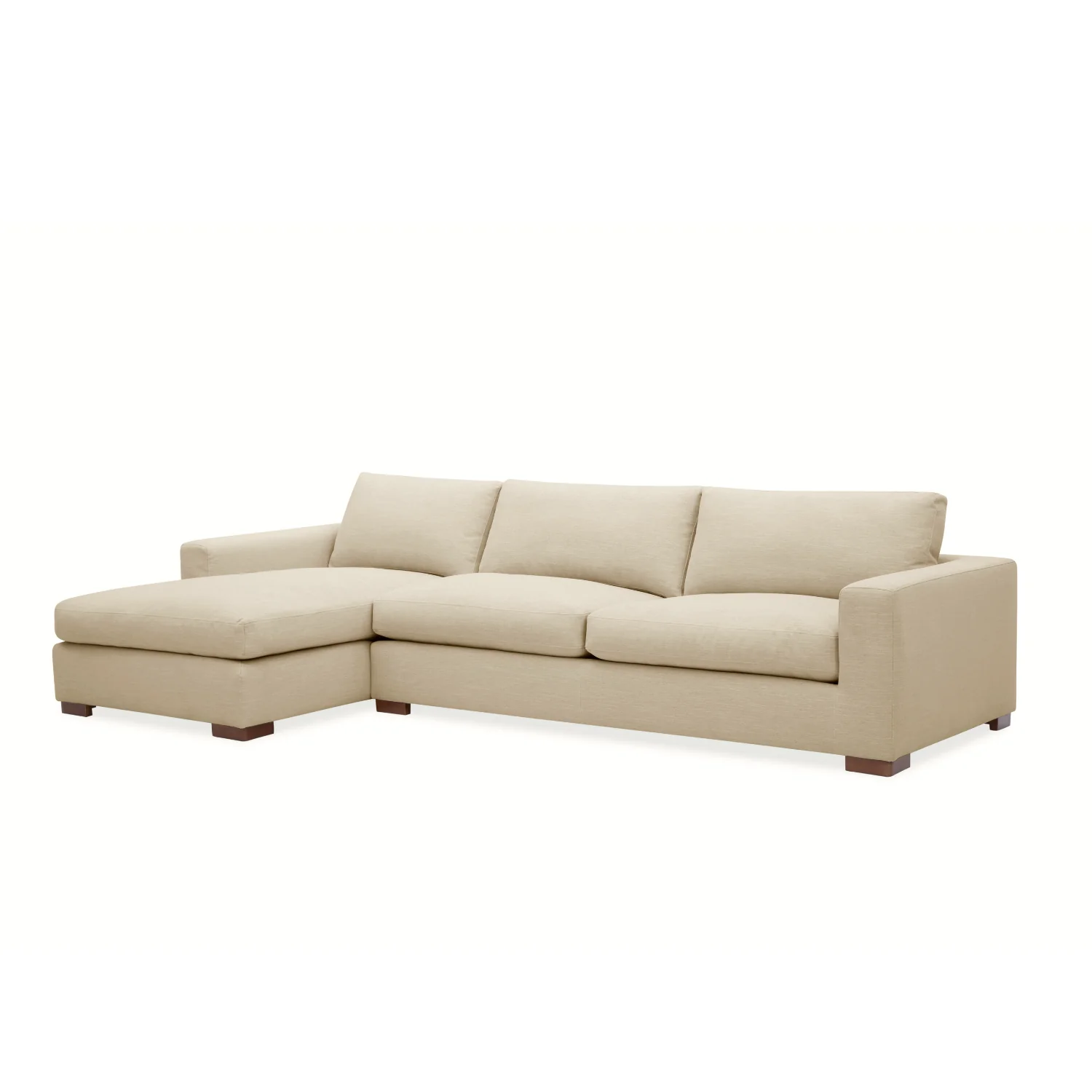Charlestown 124" Chaise Sectional - Crypton® Nomad Custard - Image 6