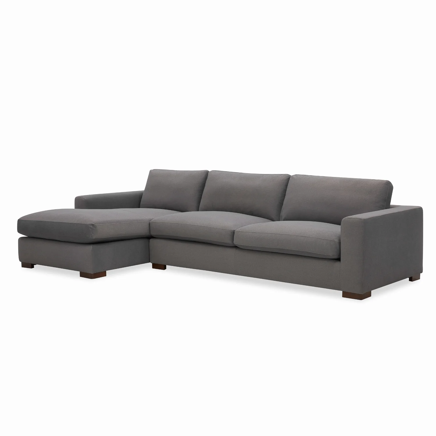 Charlestown 124" Chaise Sectional - Graphite Matte Velvet - Image 10