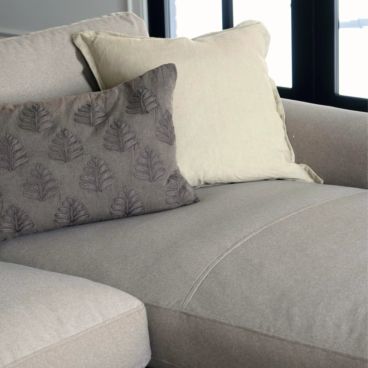 Charlestown 124" Chaise Sectional - Sand Matte Velvet - Image 5