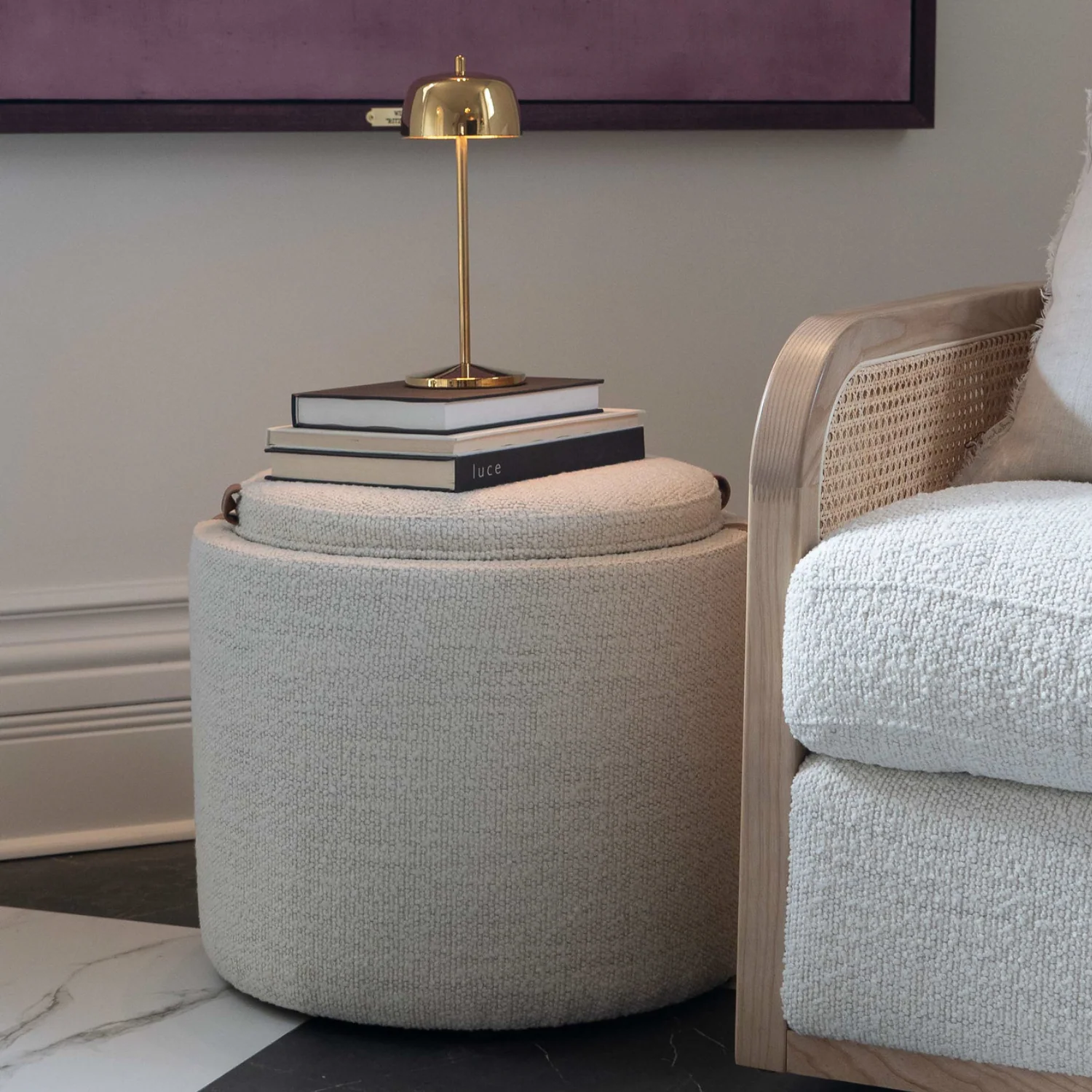 Charlestown Storage Ottoman - Pearl Boucle - Image 3