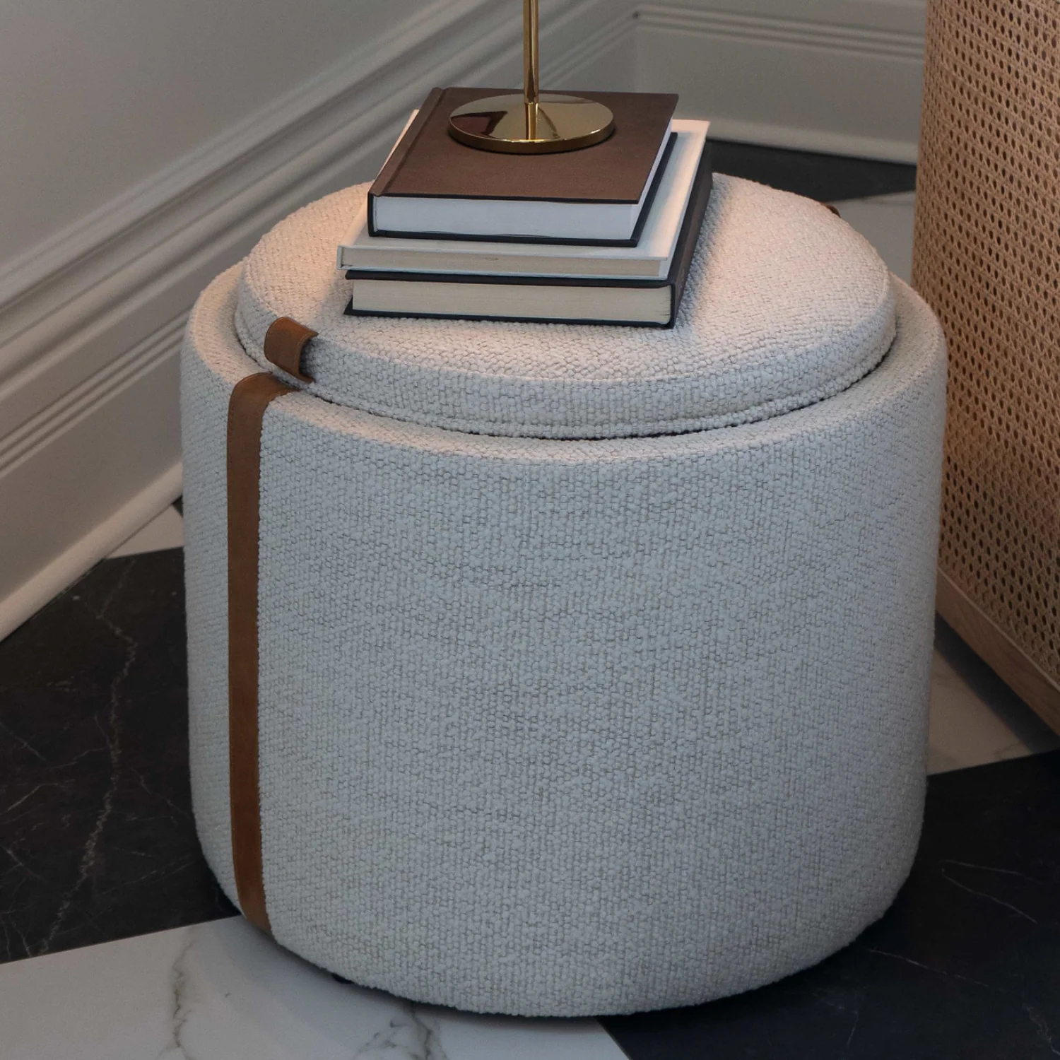 Charlestown Storage Ottoman - Pearl Boucle - Image 5